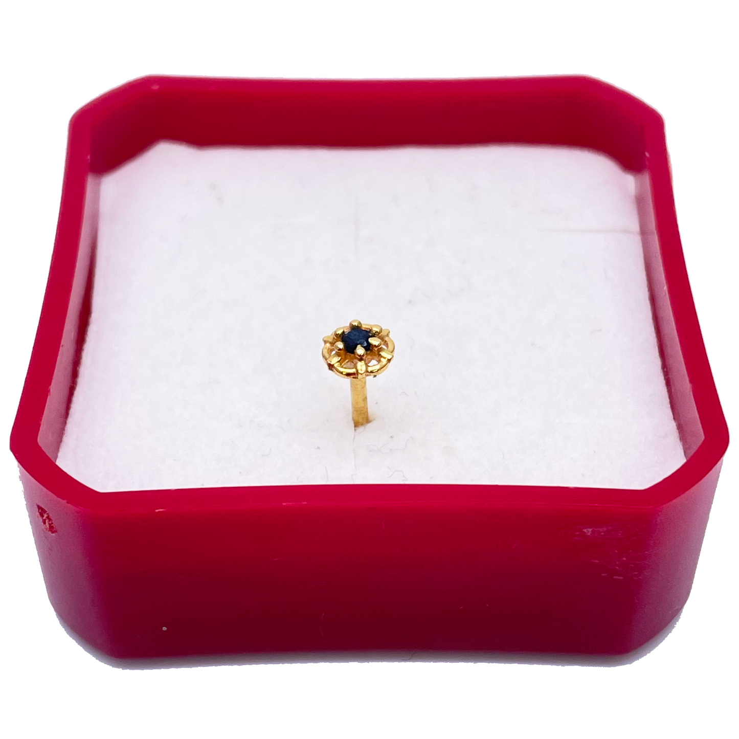 22ct Yellow Gold Black Cubic Zirconia Claw Set Nose Stud