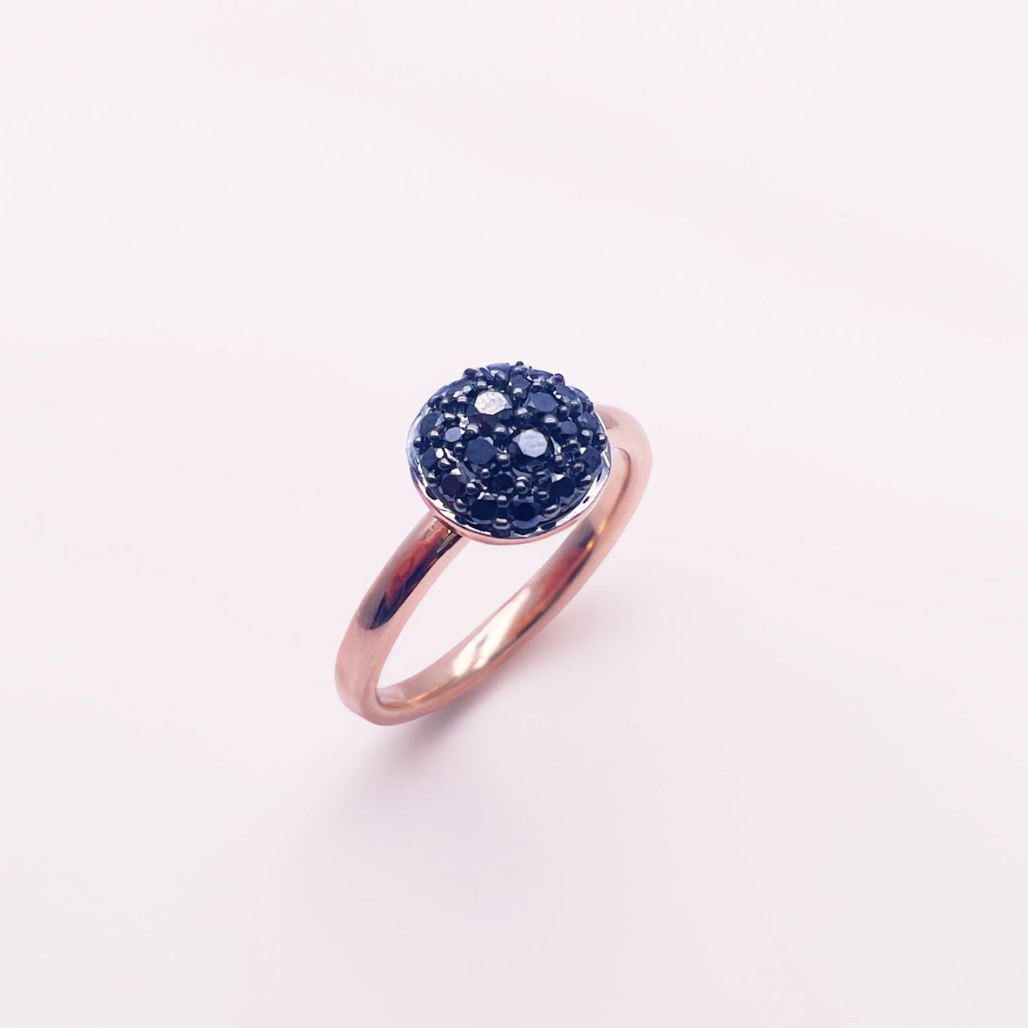 18ct Rose Gold Natural Black Diamond Cluster Ring 0.41ct Diamond Ring