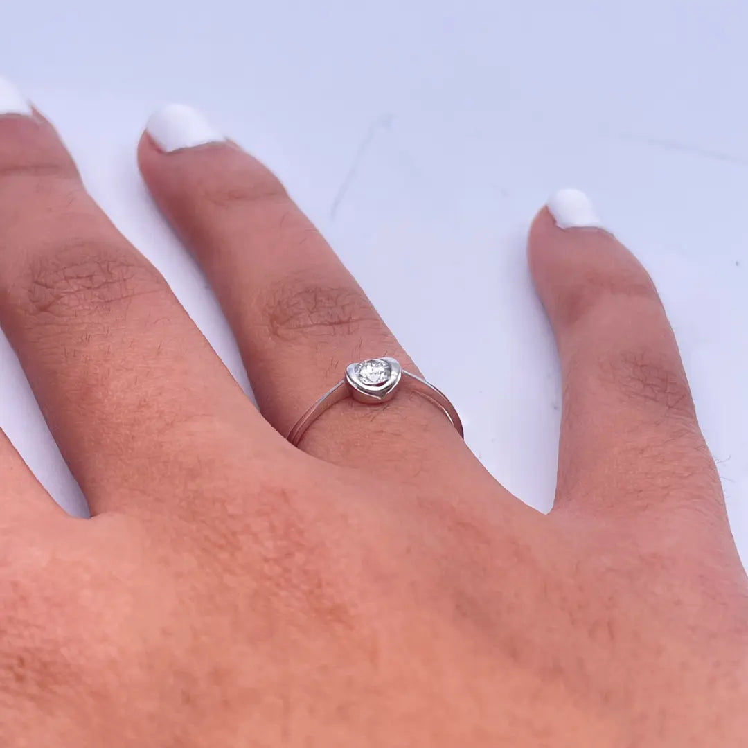 18ct White Gold Diamond Solitaire Ring 0.20ct Diamond Ring