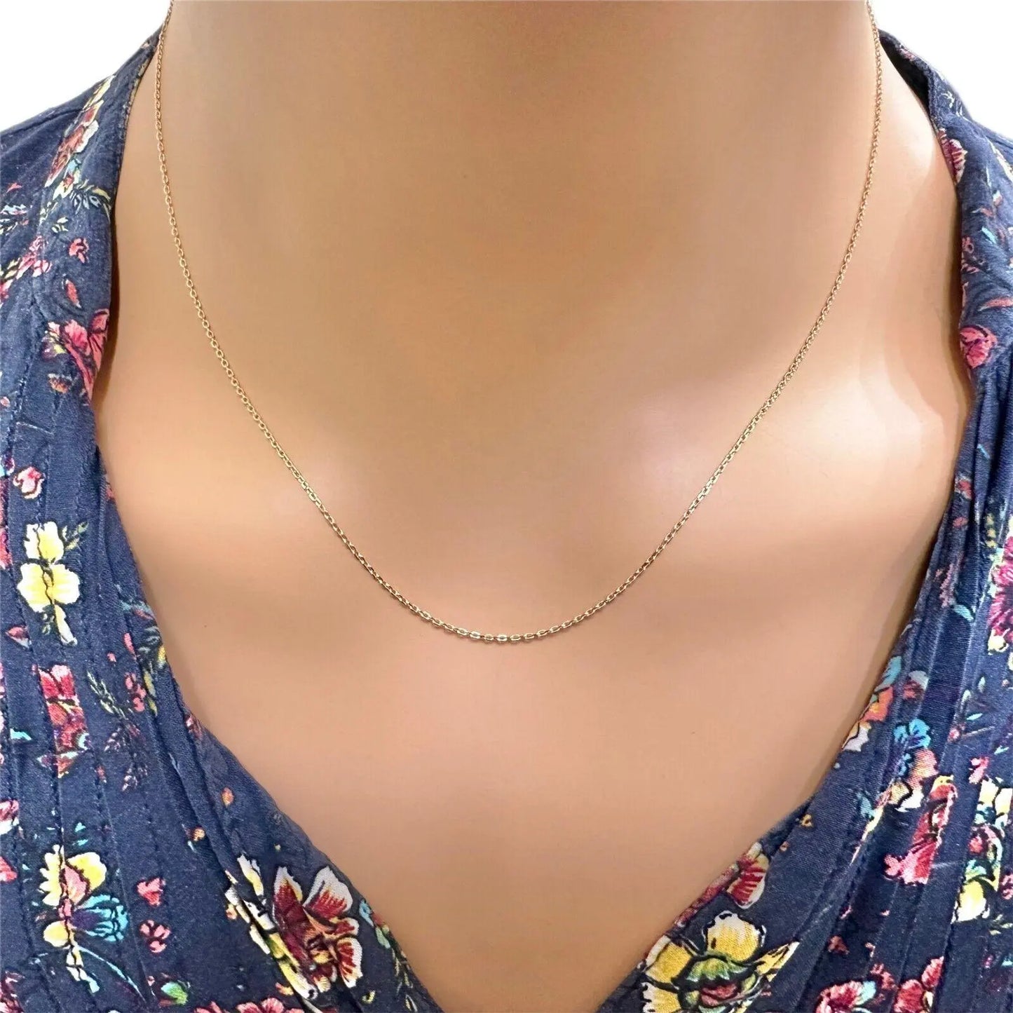 18ct Yellow Gold Delicate Diamond Cut Belcher Chain 1.1mm Width 18'' Inch