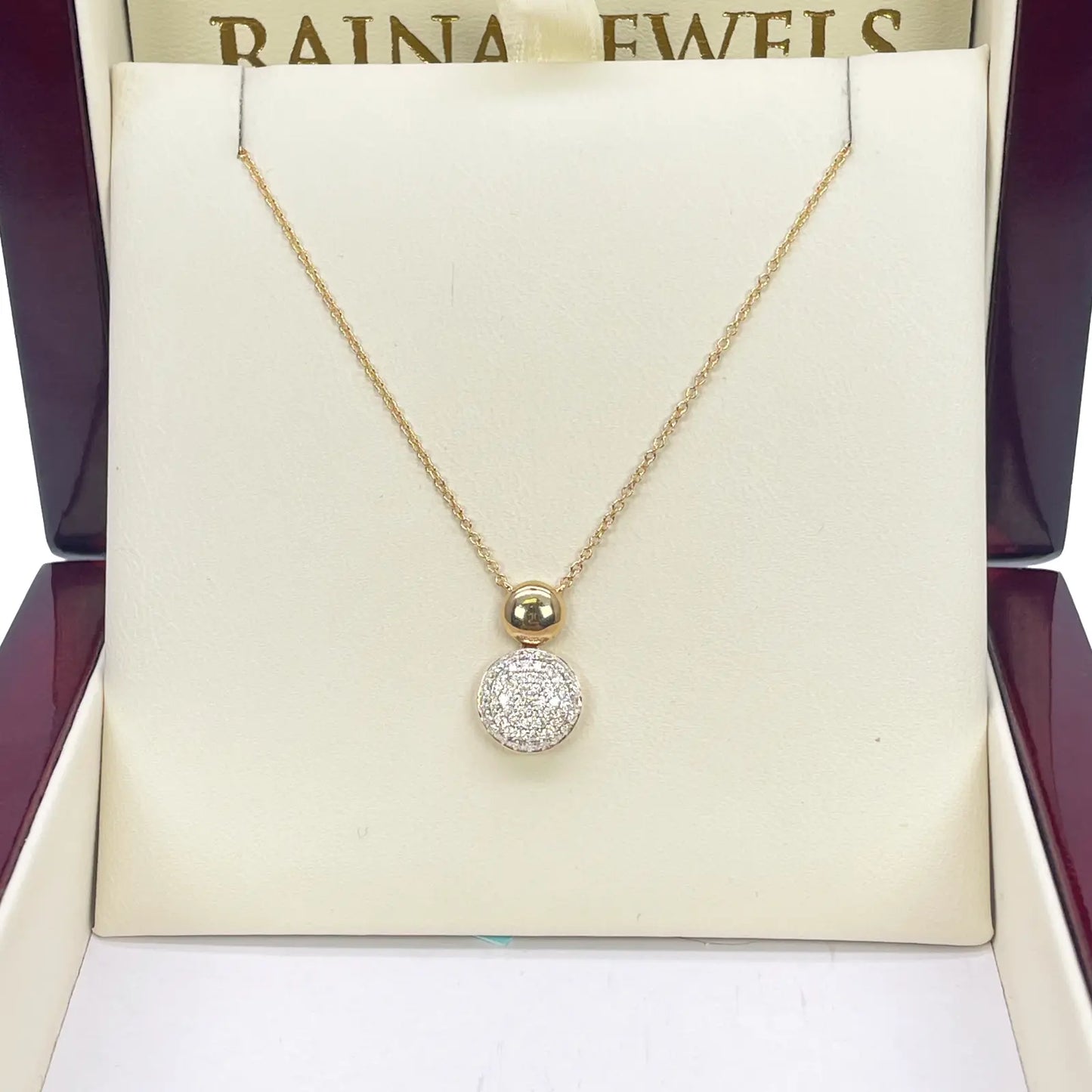 18ct Yellow Gold Diamond Round Necklace Stud Earrings Matching Set 0.58ct