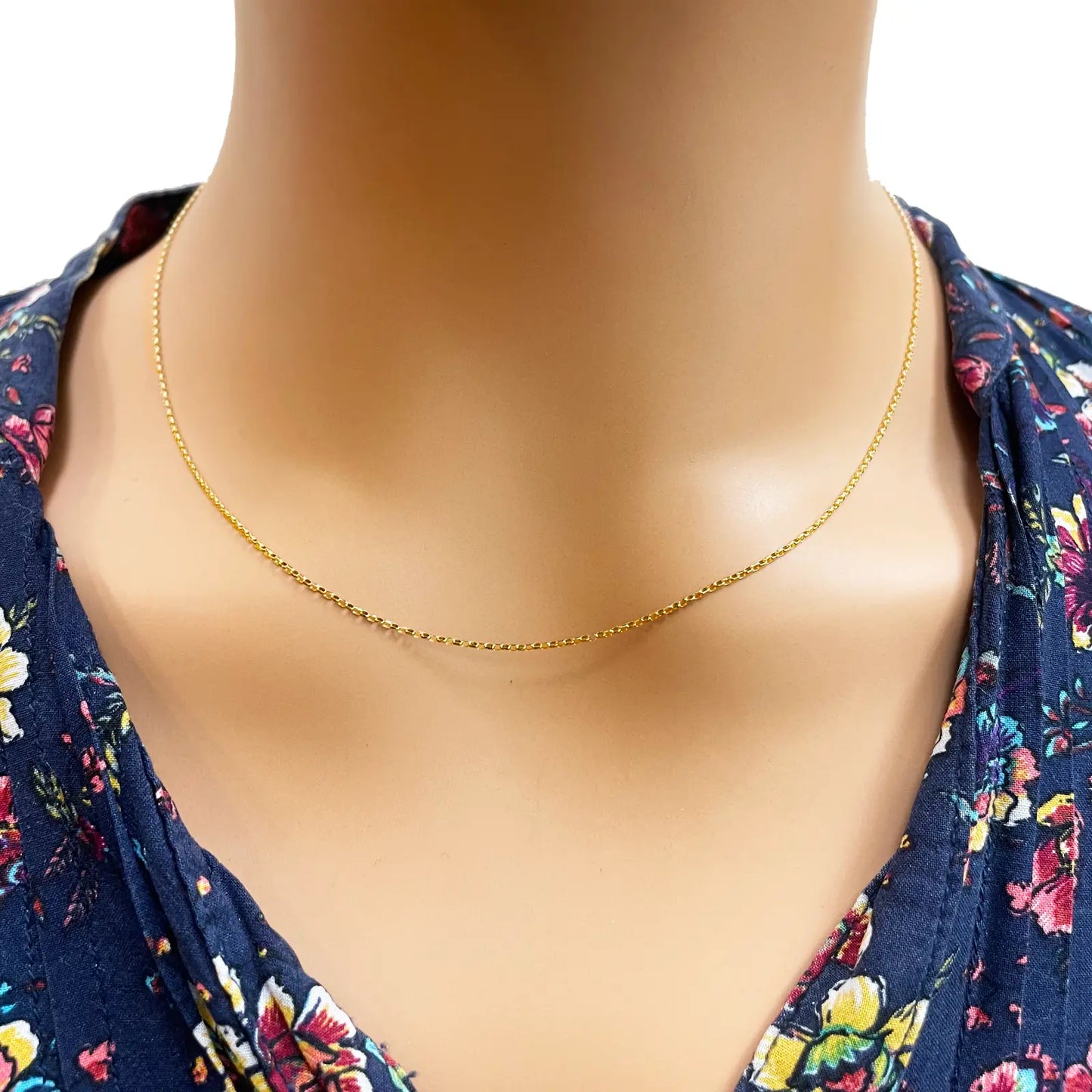 18ct Yellow Gold High Polished Belcher Chain/Necklace 18''inches 1mm