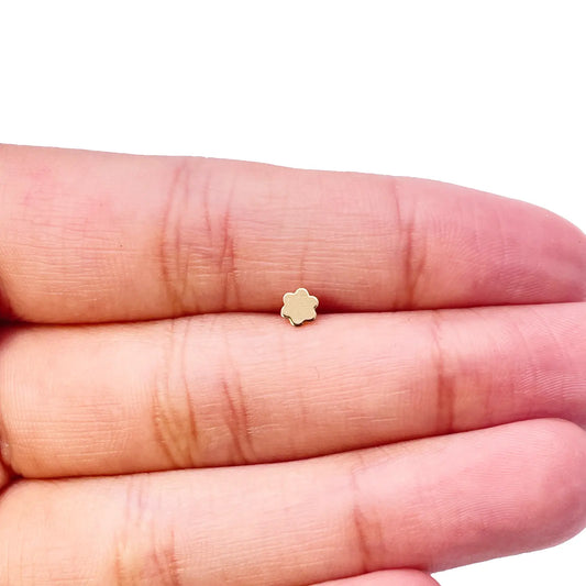 18ct Yellow Gold Natural Round Diamond Three Stone Nose Stud 0.05ct