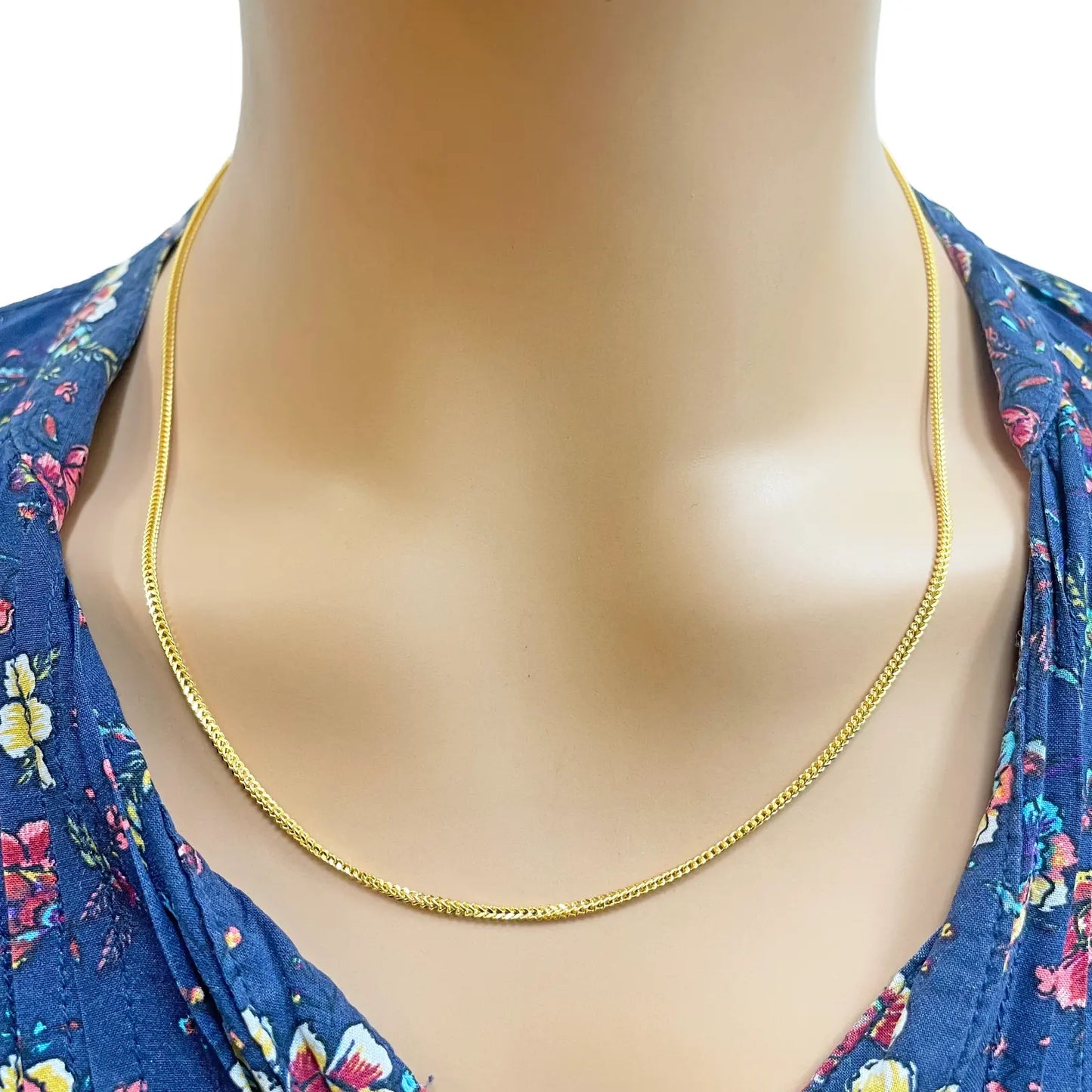 22ct Yellow Gold Foxtail Chain Necklace 20 inches 1.6mm Width