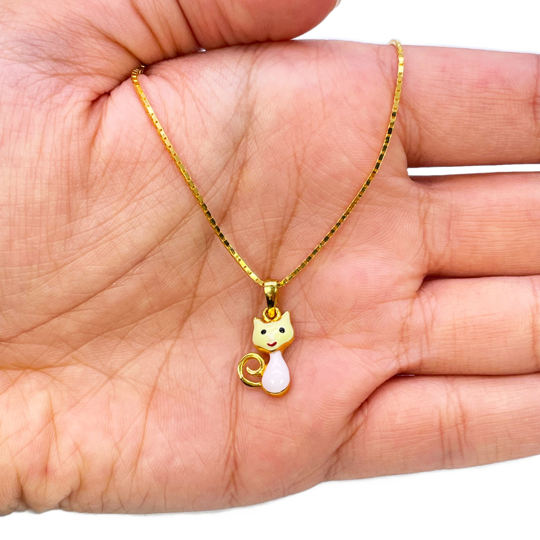 22ct Yellow Gold Cute Children's Pendant, Necklace and Earrings Set 13 inches