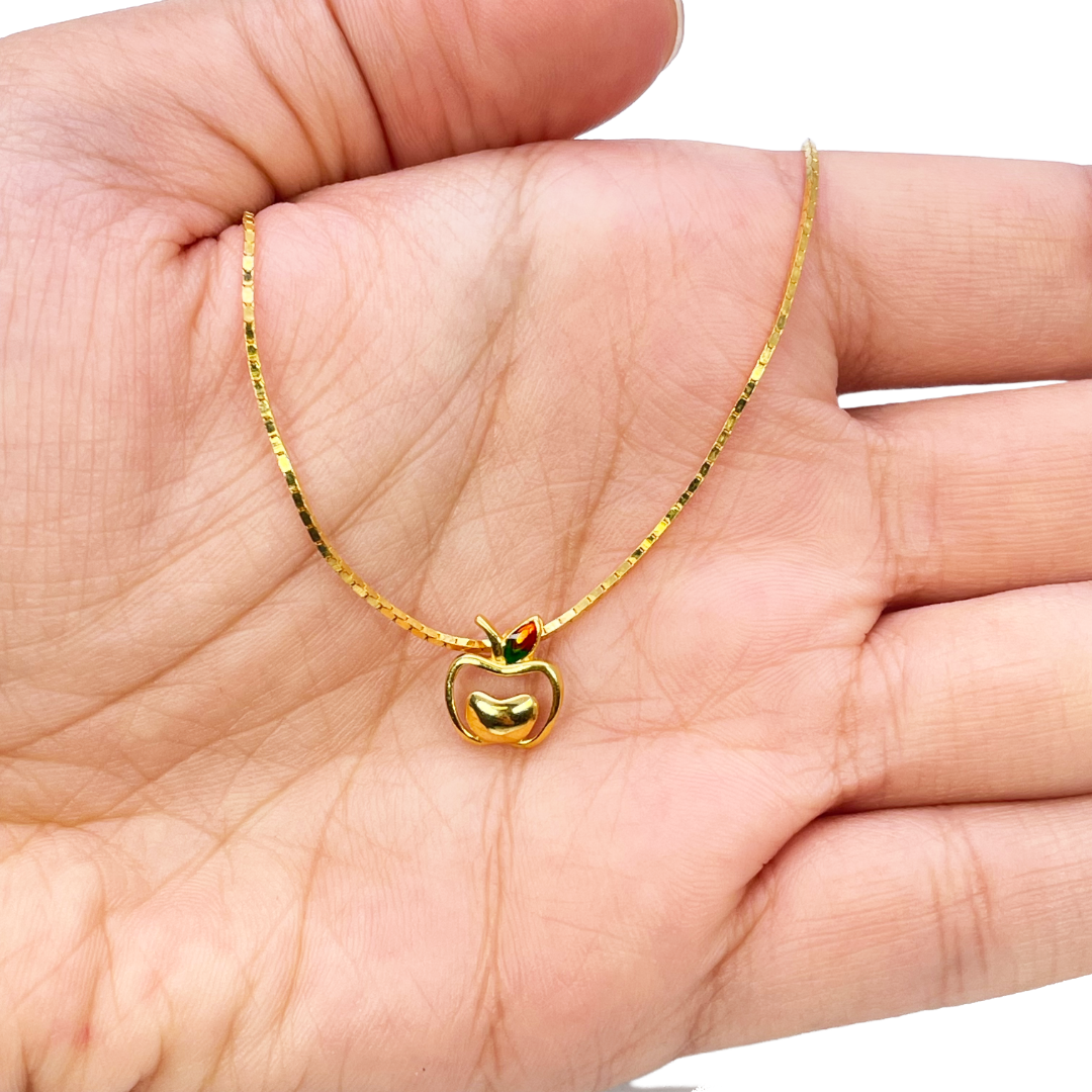 22ct Yellow Gold Baby / Childrens Necklace and Earrings Set 12.5'' inch