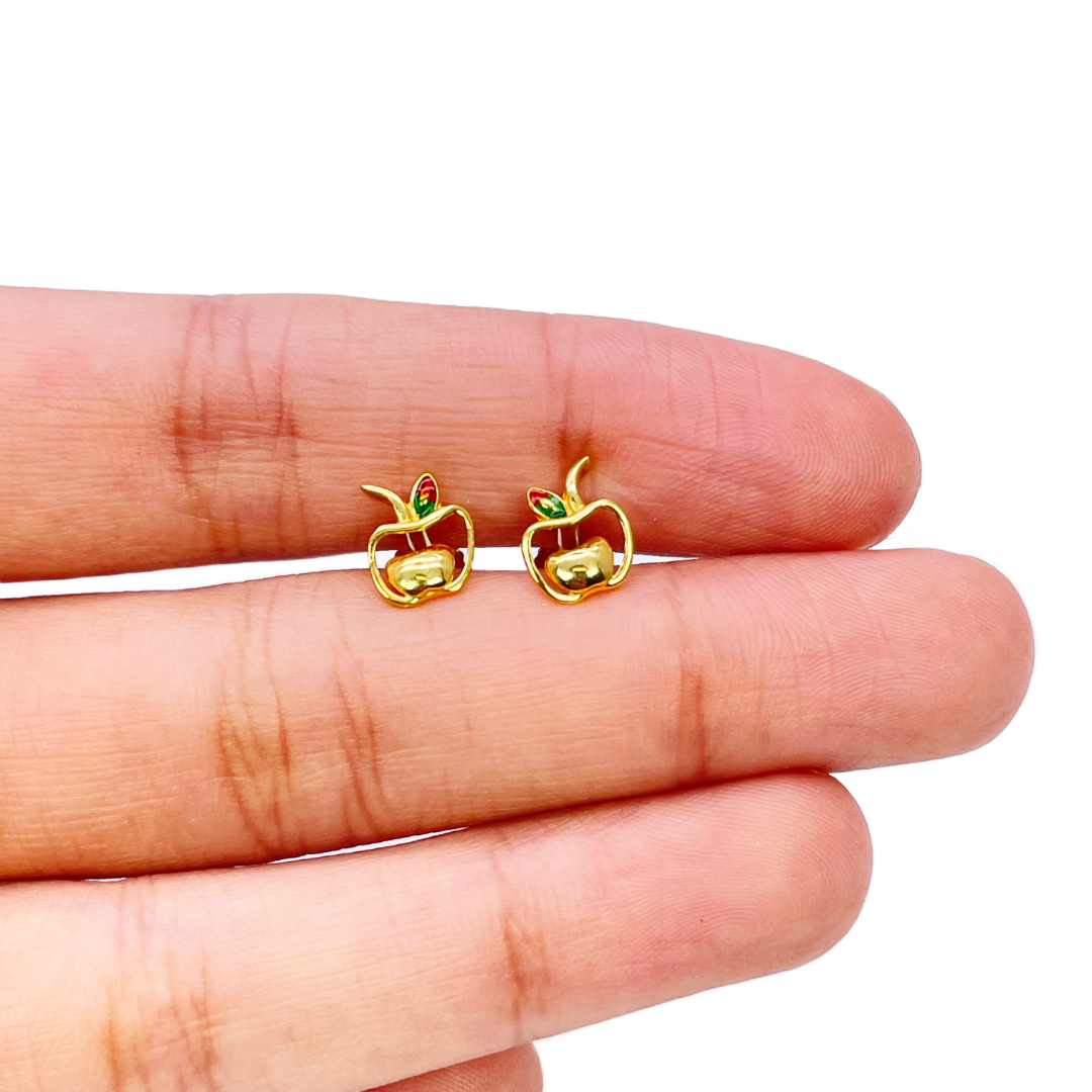 22ct Yellow Gold Baby / Childrens Necklace and Earrings Set 12.5'' inch