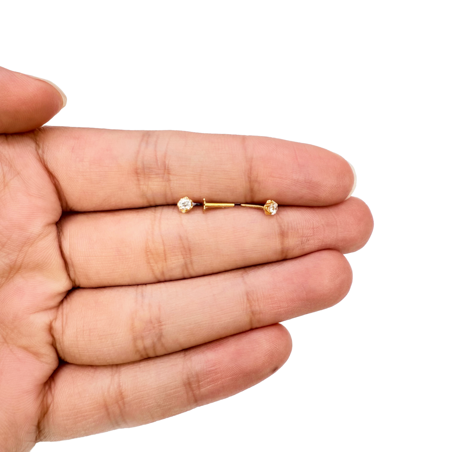 22ct Yellow Gold Children's Stud Earrings, Tragus, Helix Or 2nd Lobe (2.5/3.0mm)