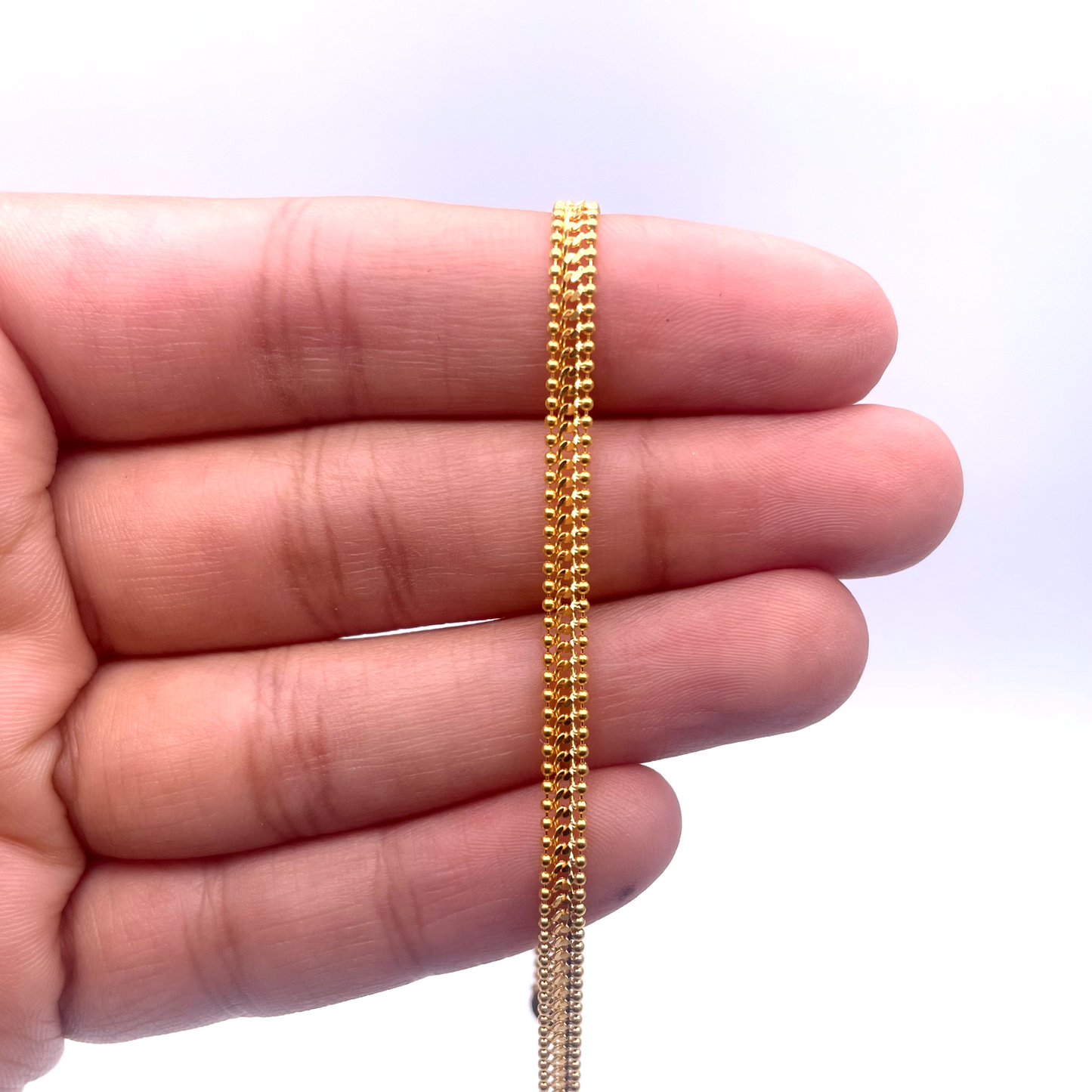 22ct Yellow Gold Flat High Polished Bracelet 7'' inches 3.5mm Wide