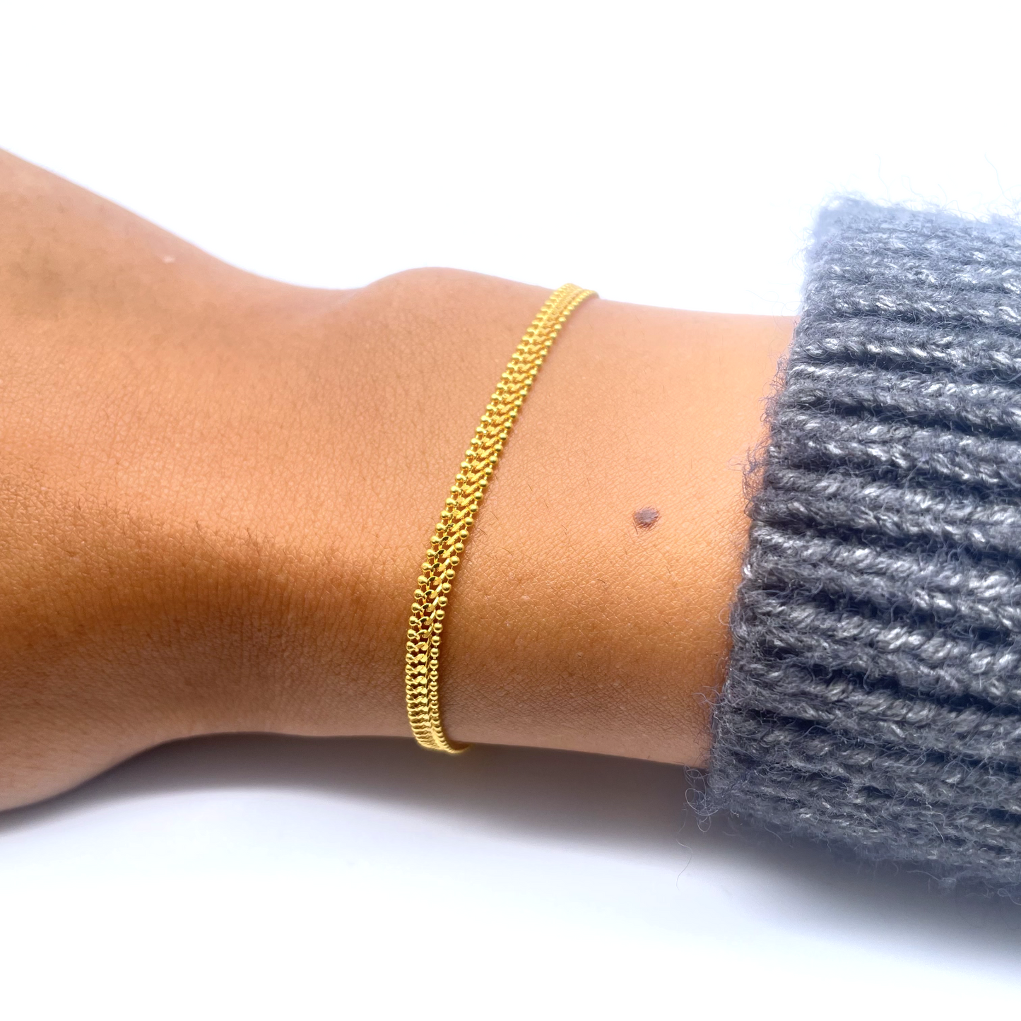 22ct Yellow Gold Flat High Polished Bracelet 7'' inches 3.5mm Wide