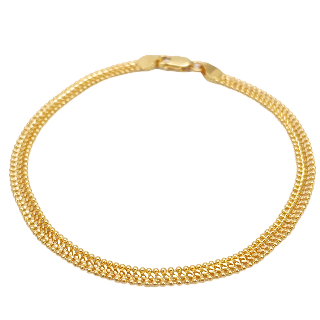 22ct Yellow Gold Flat High Polished Bracelet 7'' inches 3.5mm Wide