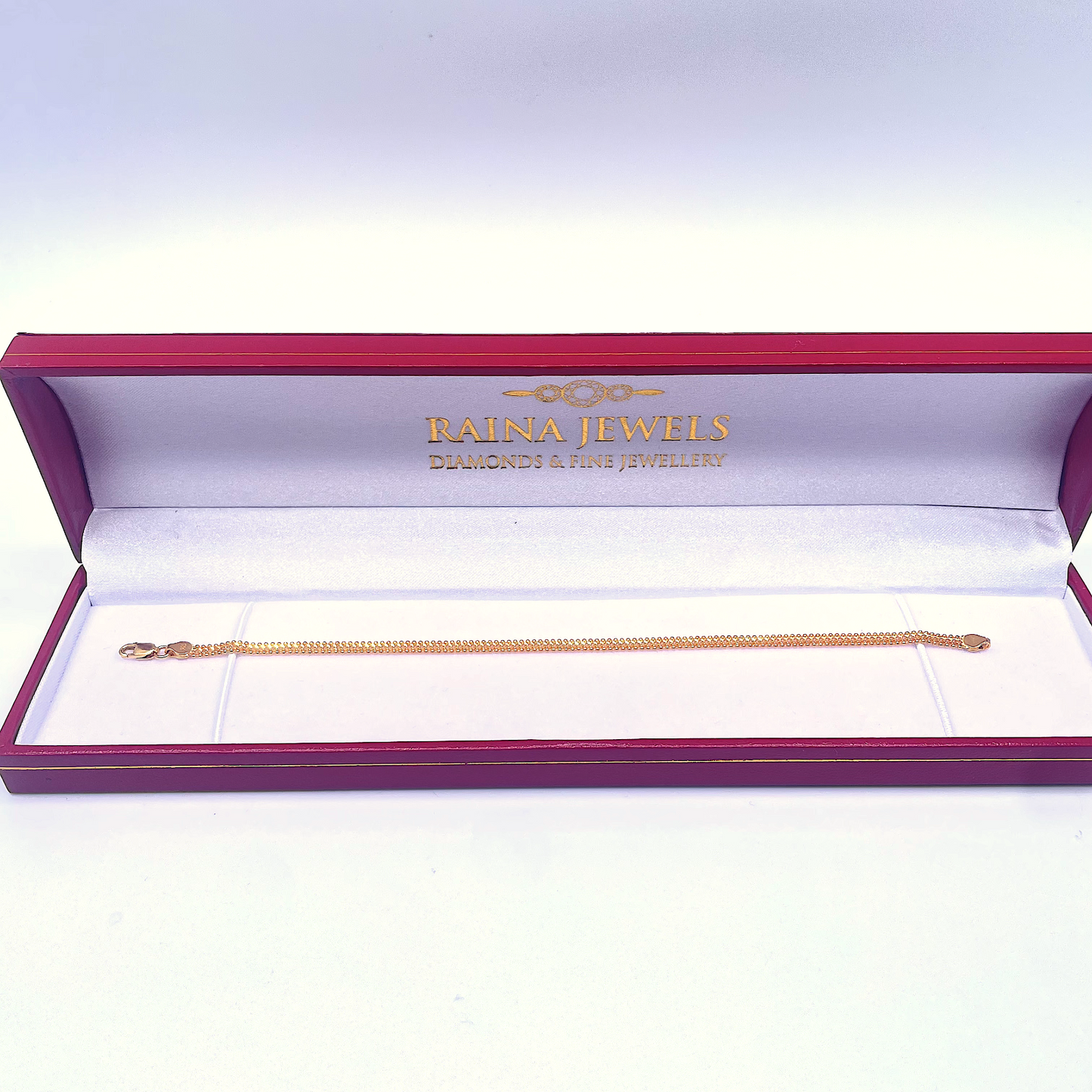 22ct Yellow Gold Flat High Polished Bracelet 7'' inches 3.5mm Wide