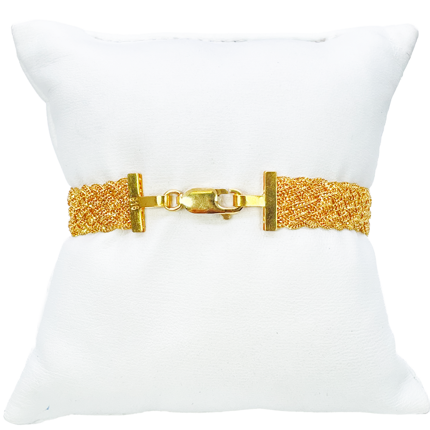 22ct Yellow Gold Fancy Filigree Style Braided Bracelet 7 inches 10mm Width