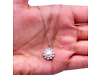 14ct White Gold Pearl & Round Diamond Framed Pendant Necklace 2.37ct