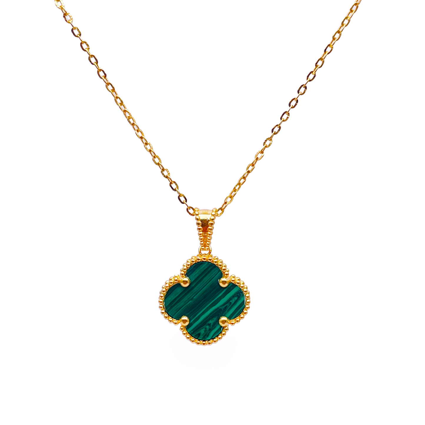 22ct Yellow Gold Leaf Pendant & Chain Necklace 16 Inches