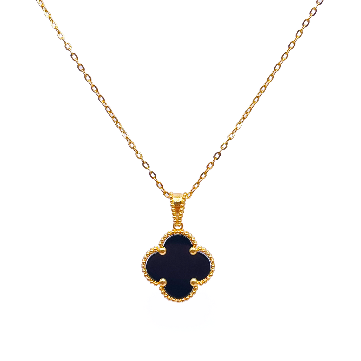 22ct Yellow Gold Leaf Pendant & Chain Necklace 16 Inches