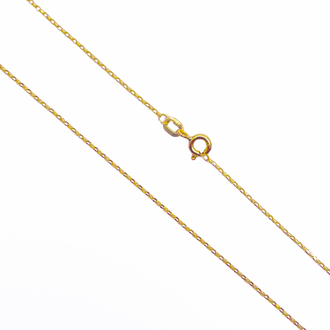 18ct Yellow Gold High Polished Belcher Chain/Necklace 18''inches 1mm