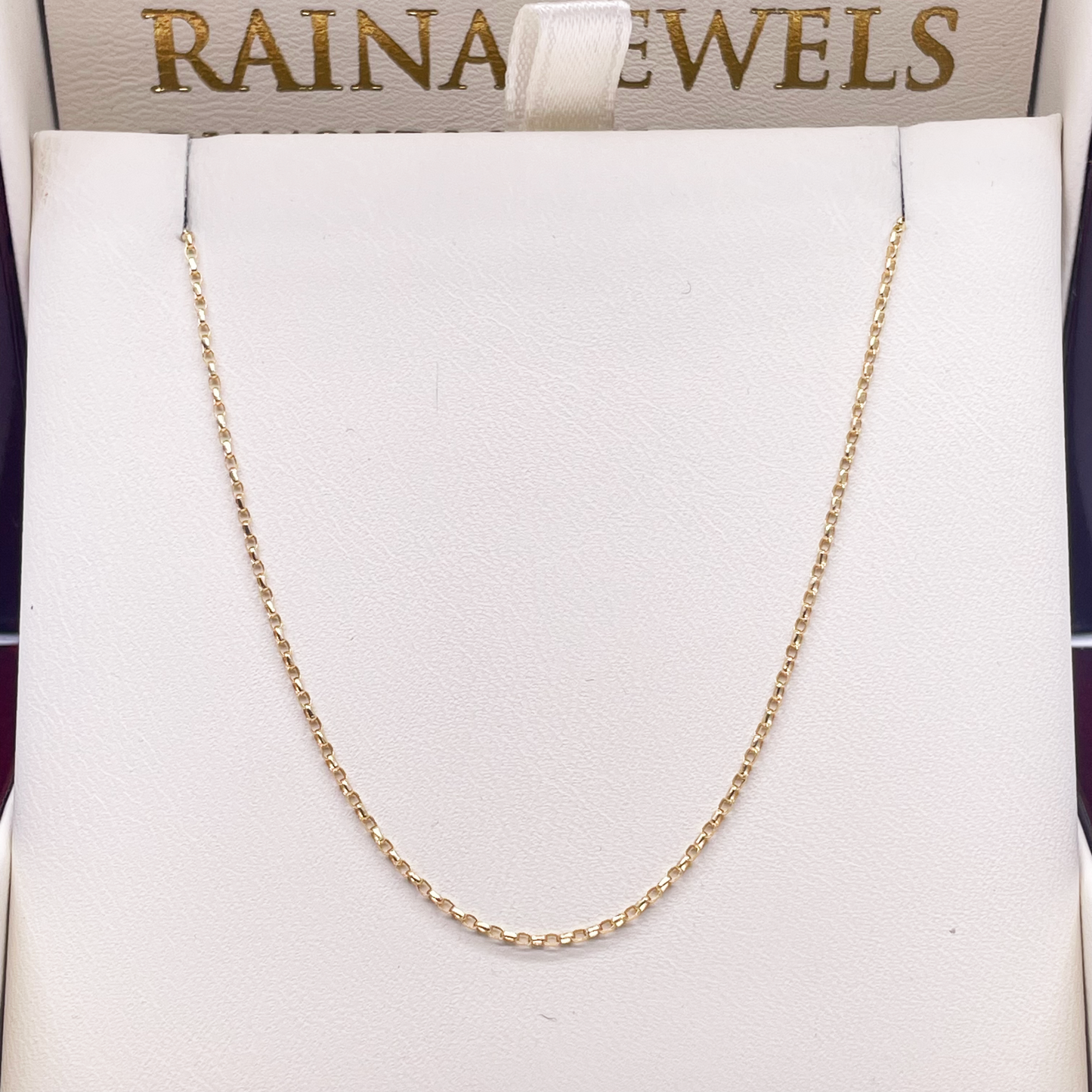 18ct Yellow Gold High Polished Belcher Chain/Necklace 18''inches 1mm
