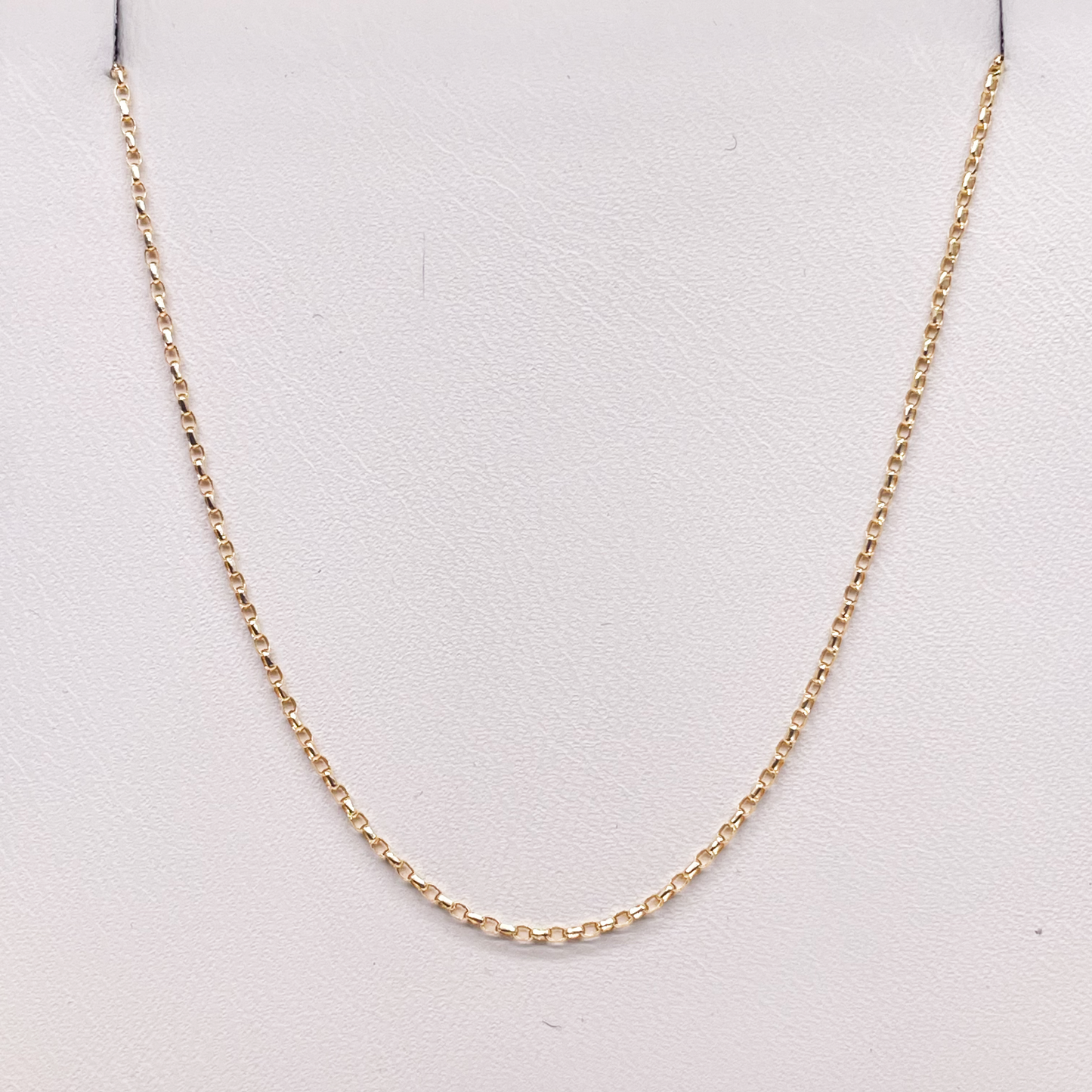 18ct Yellow Gold High Polished Belcher Chain/Necklace 18''inches 1mm