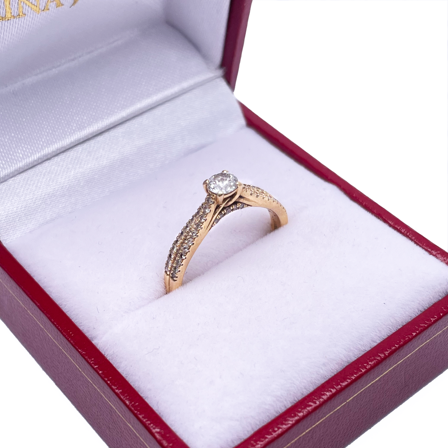 18ct Yellow Gold Natural Diamond Fancy Pave Engagement Ring 0.63ct Certified
