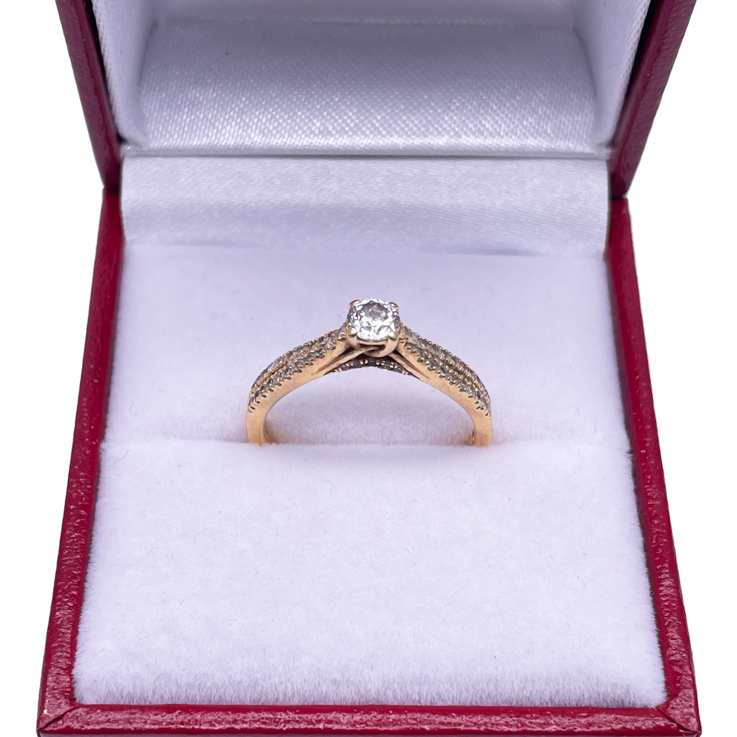 18ct Yellow Gold Natural Diamond Fancy Pave Engagement Ring 0.63ct Certified