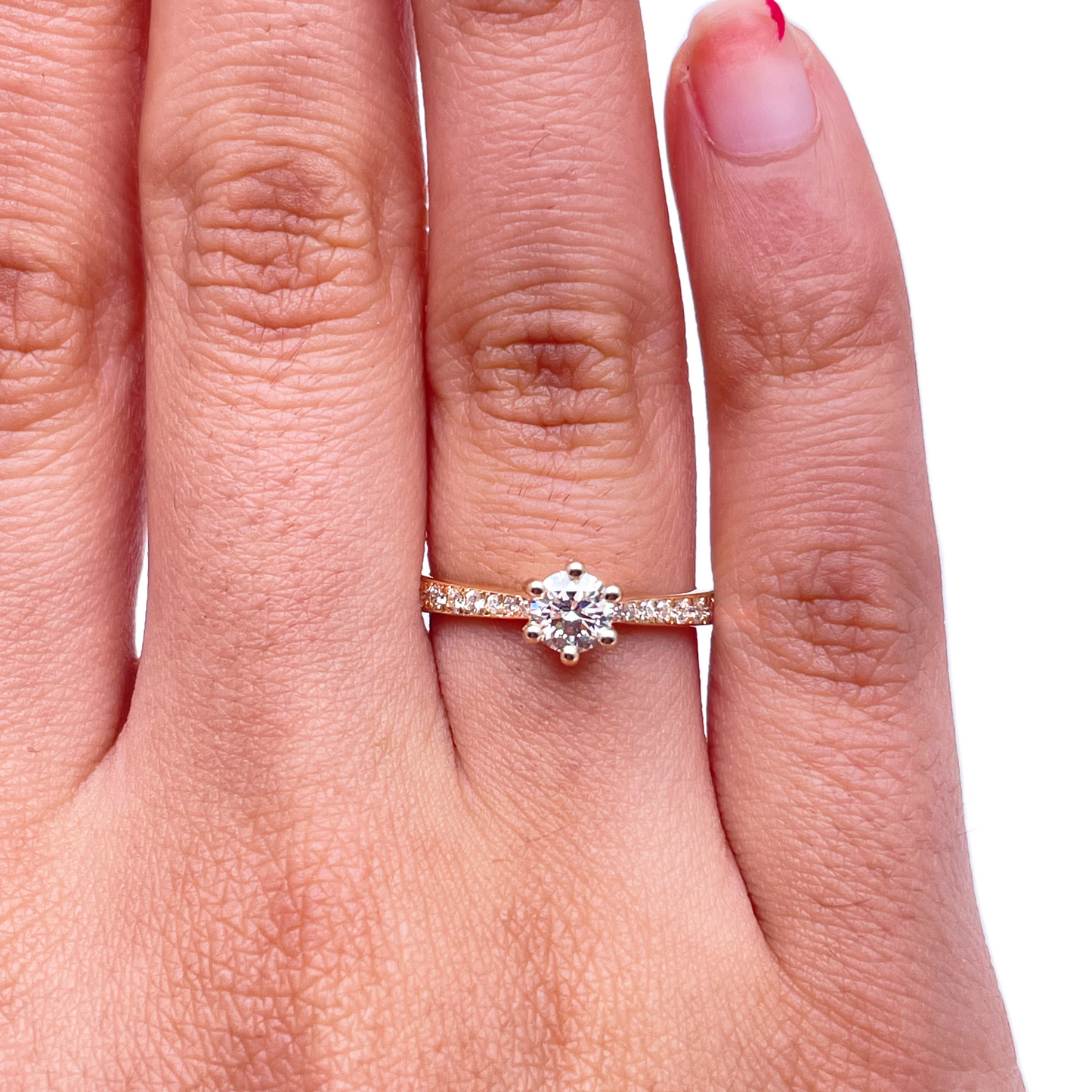 18ct Yellow Gold Natural Diamond 6-Claw Engagement Ring 0.65ct GIA Certified Diamond Ring