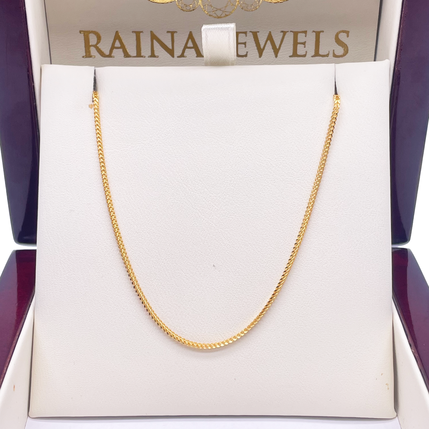 22ct Yellow Gold Foxtail Chain Necklace 20'' inches 1.2mm Width