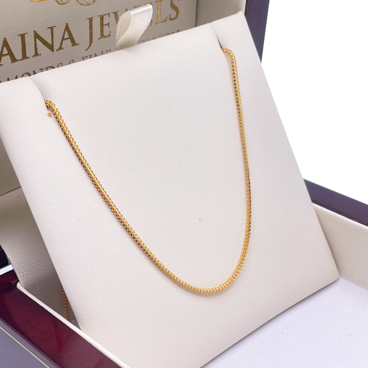 22ct Yellow Gold Foxtail Chain Necklace 20'' inches 1.2mm Width