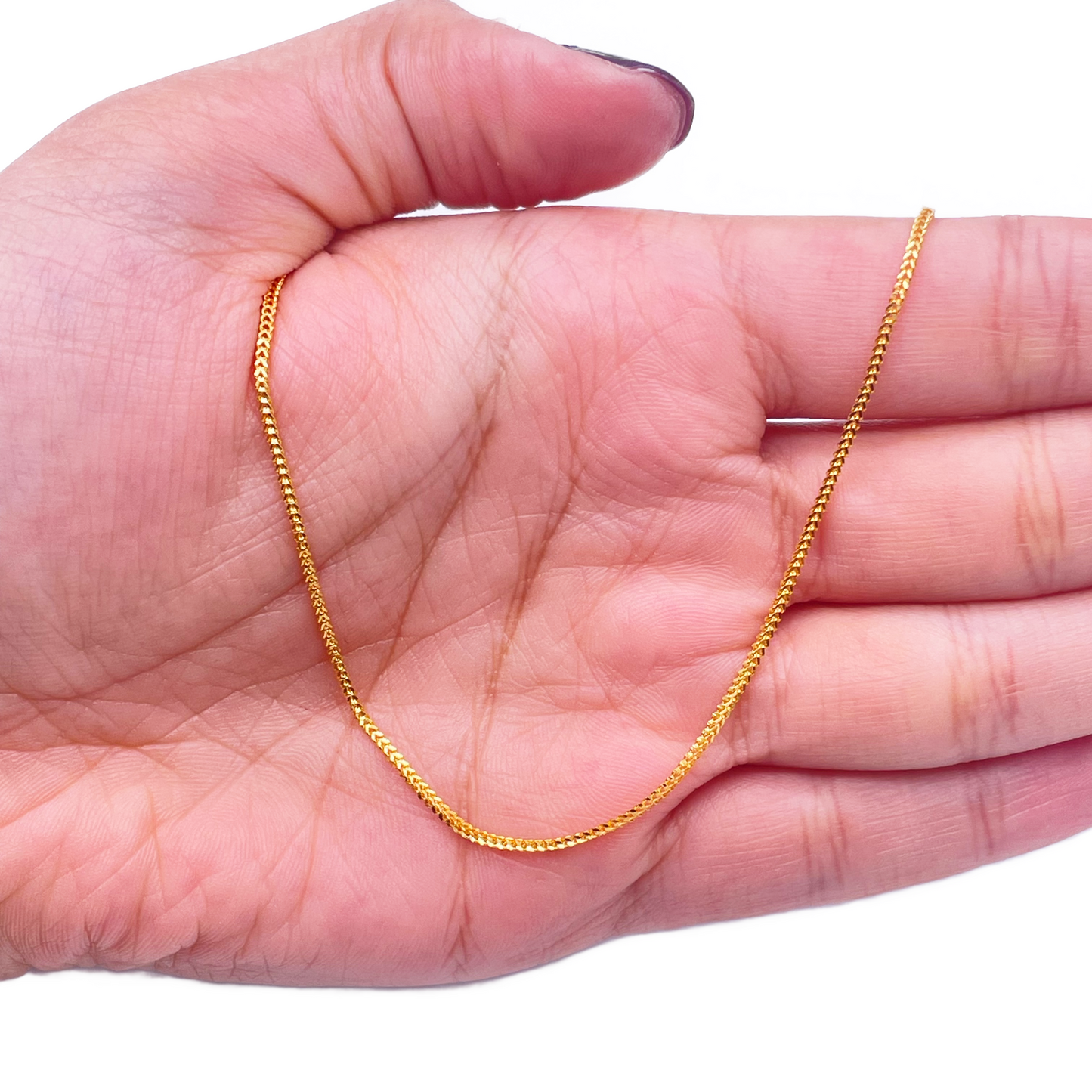 22ct Yellow Gold Foxtail Chain Necklace 20'' inches 1.2mm Width