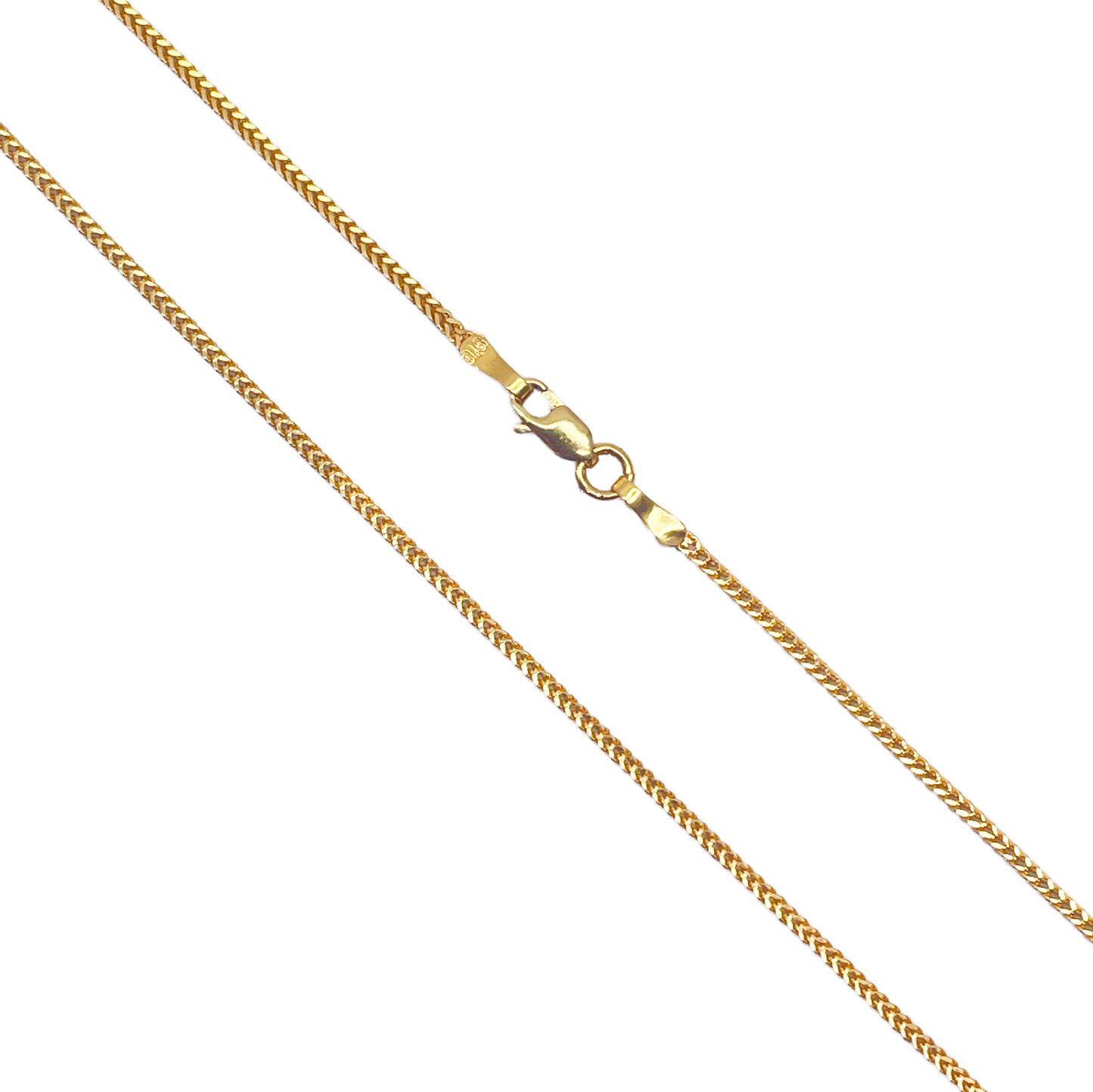 22ct Yellow Gold Solid Foxtail Chain Necklace 18'' inches 1.3mm Width