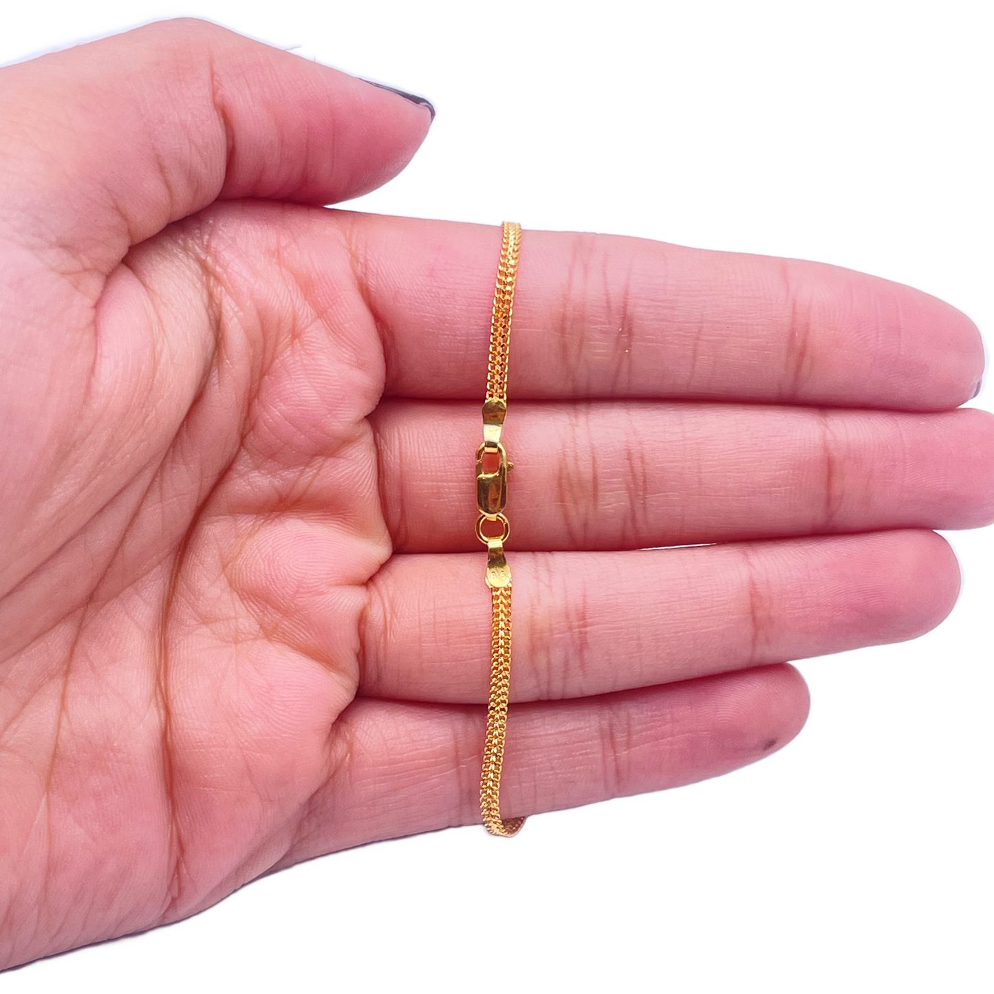 22ct Yellow Gold Flat High Polished Bracelet 7'' inches 2mm Wide