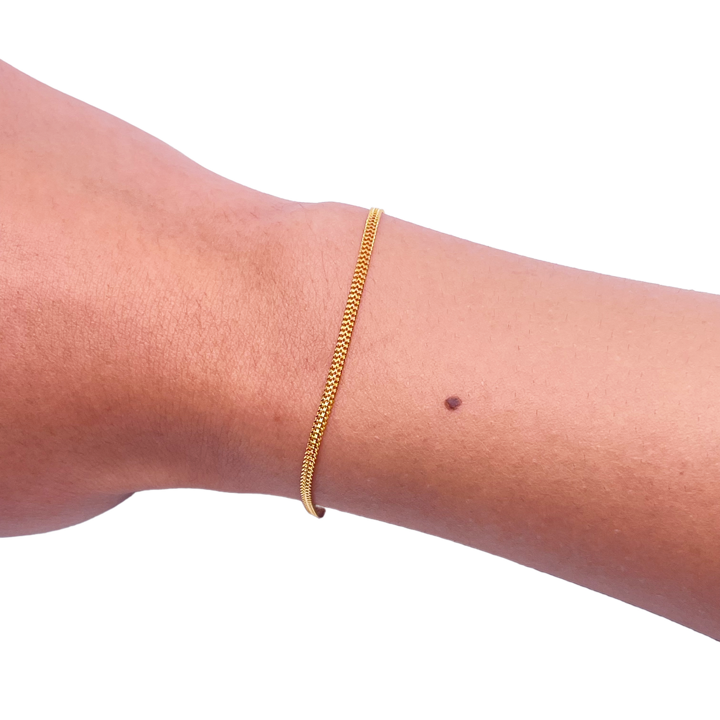 22ct Yellow Gold Flat High Polished Bracelet 7'' inches 2mm Wide