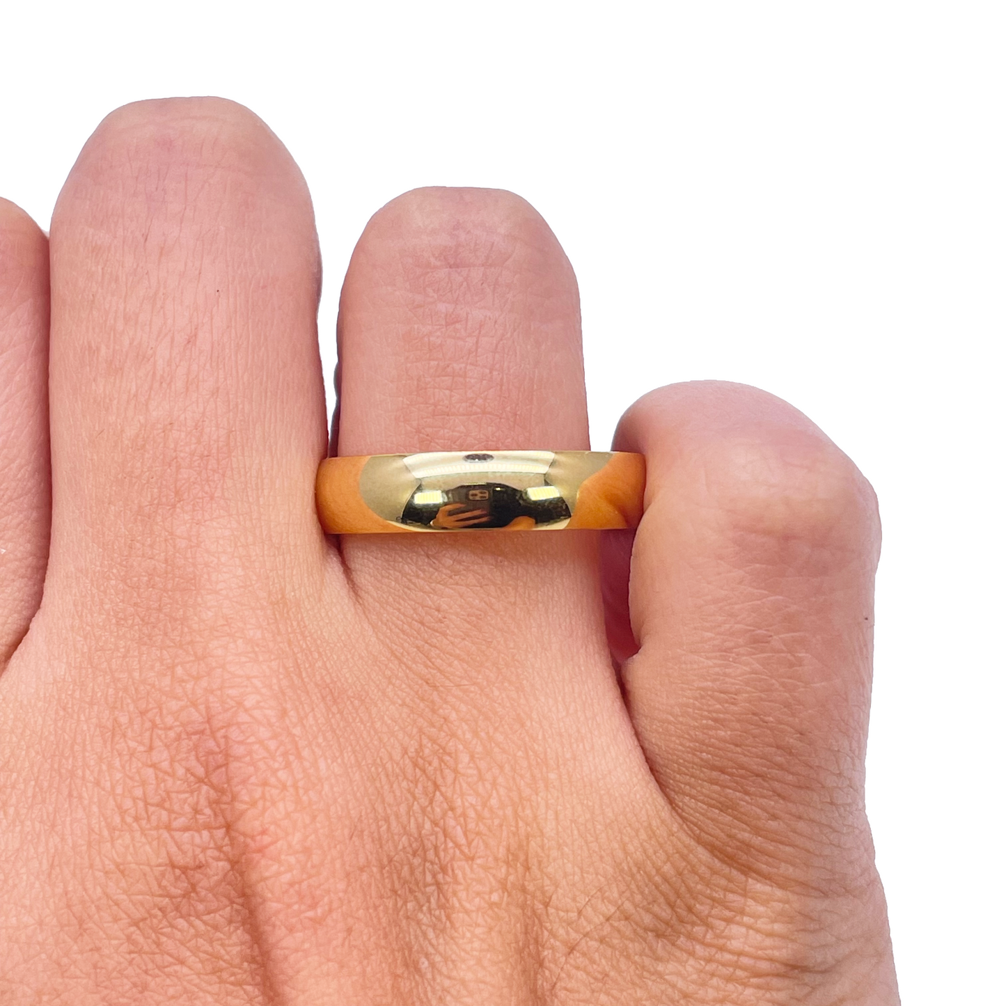 22ct Yellow Gold High Polished Men's Traditional Dome Wedding Band 5mm