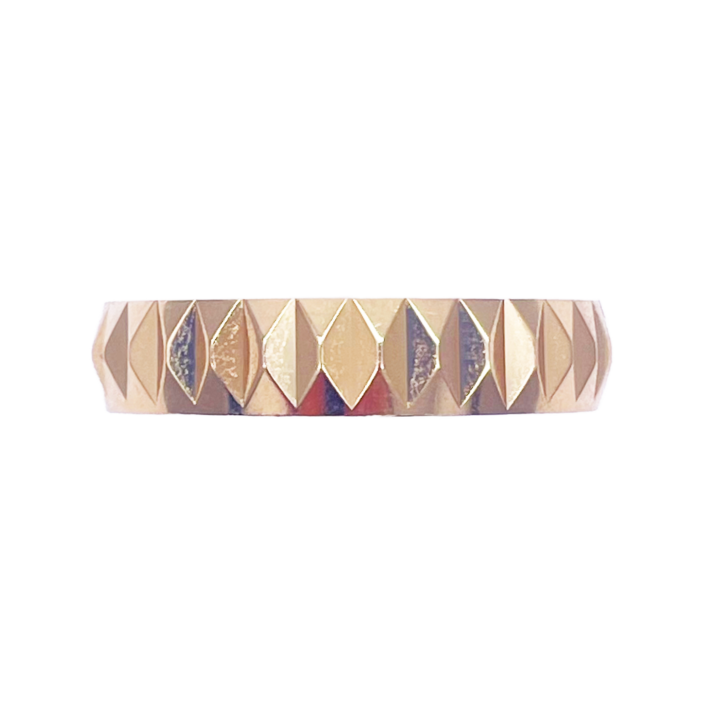 22ct Yellow Gold Women's Wedding Band 4mm High Polished & Diamond Cut Groves