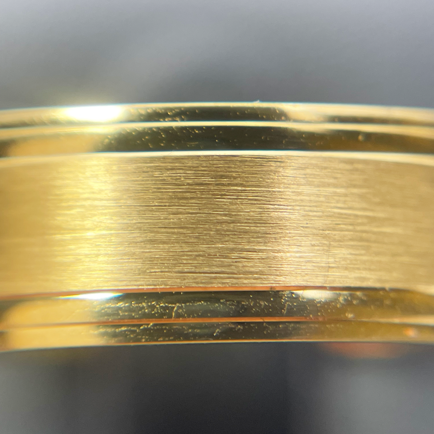 22ct Yellow Gold High Polished Edge & Matte Middle Men's Wedding Band 6mm