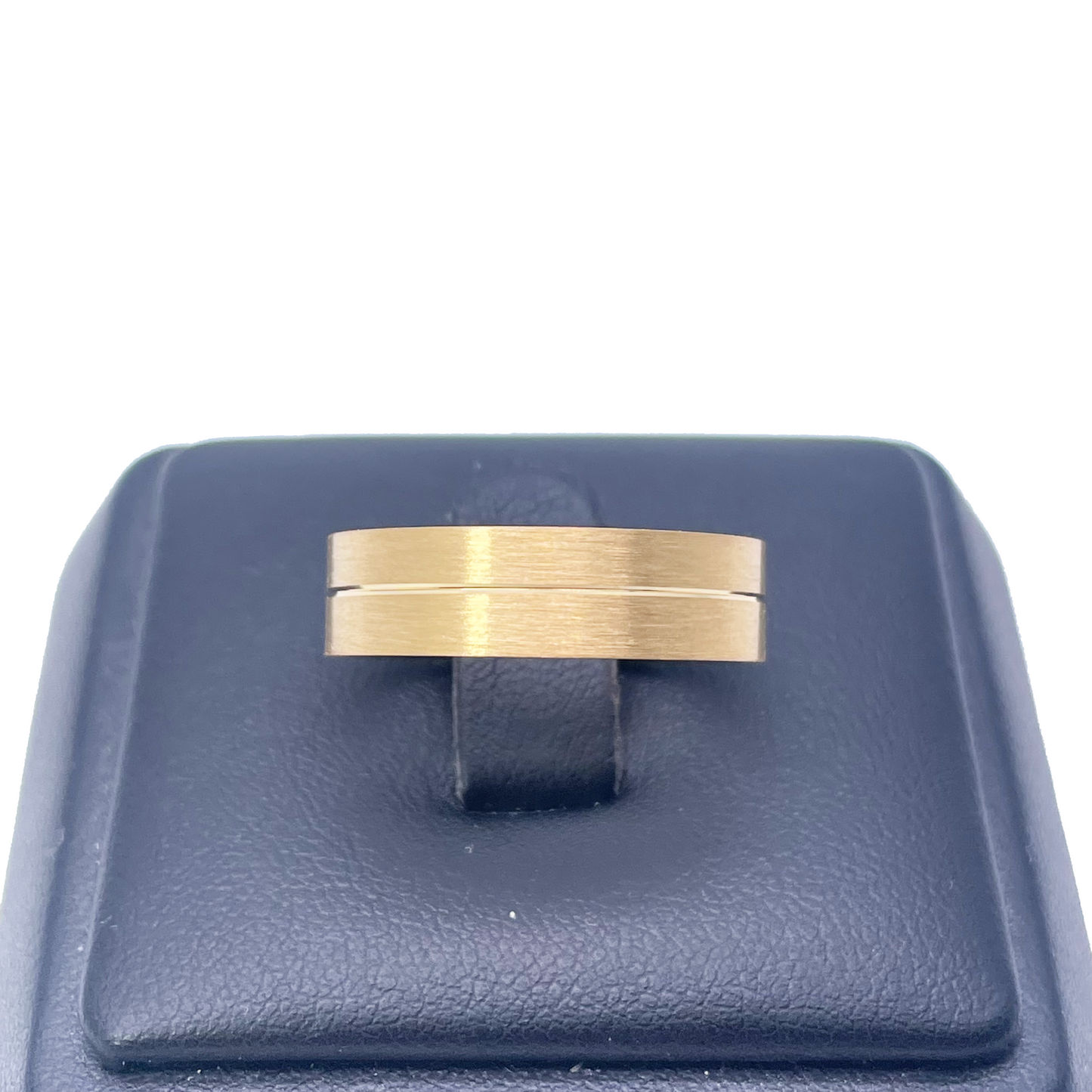22ct Yellow Gold Matte Finish With A High Polished Groove Men's Wedding Band 6mm