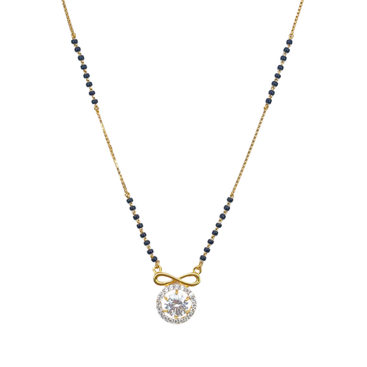 22ct Yellow Gold Cubic Zirconia Halo Infinity Mangalsutra Necklace 19''inches  Mangalsutra Chains
