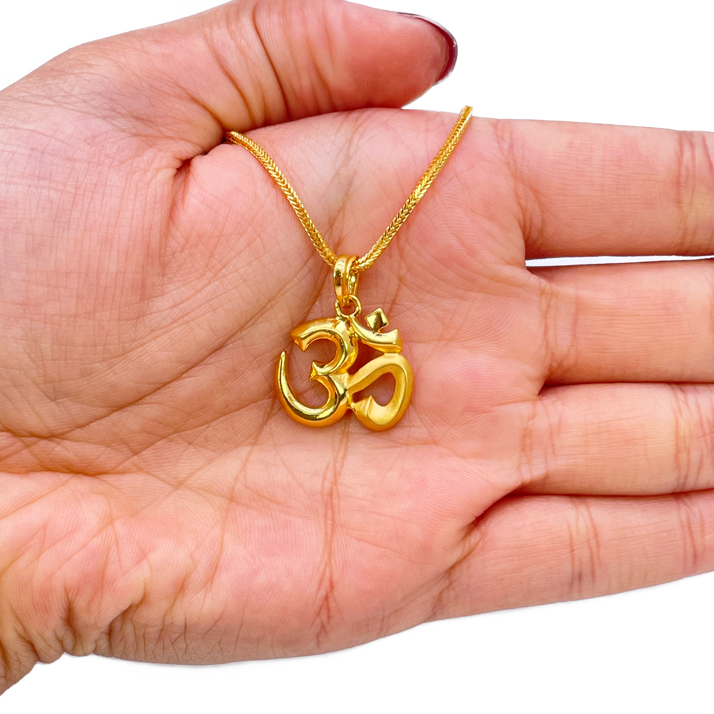 22ct Yellow Gold High Polished & Matt Finish Om Pendant 3.1gm (18x18mm)