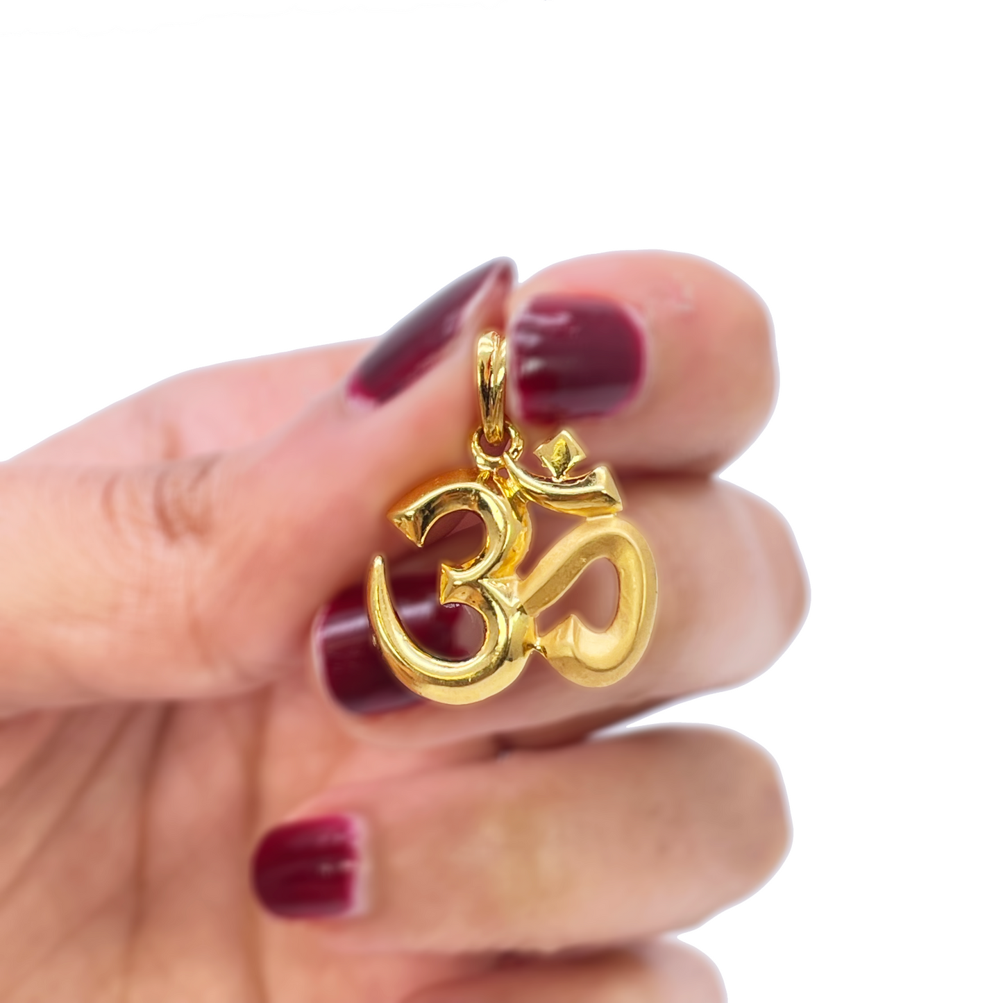 22ct Yellow Gold High Polished & Matt Finish Om Pendant 3.1gm (18x18mm)
