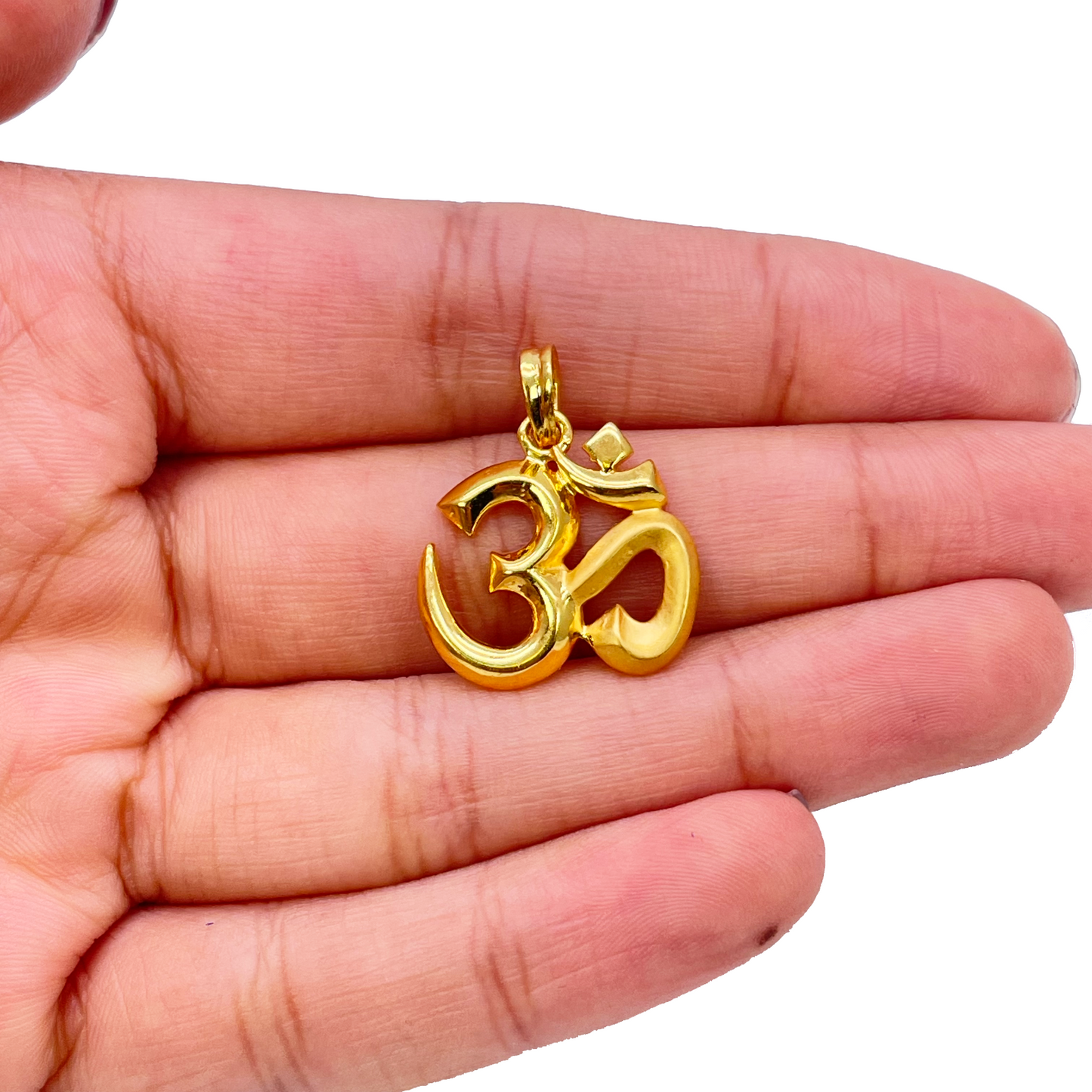 22ct Yellow Gold High Polished & Matt Finish Om Pendant 3.1gm (18x18mm)