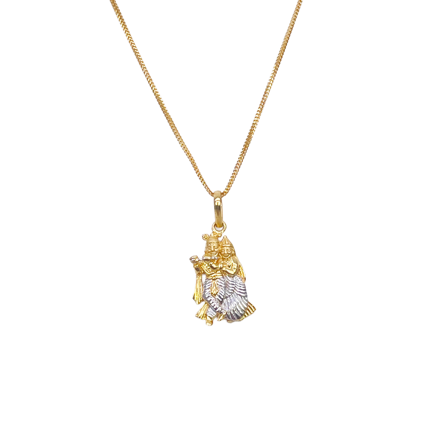 22ct Yellow Gold High Polished & Matt Krishna And Radha Pendant