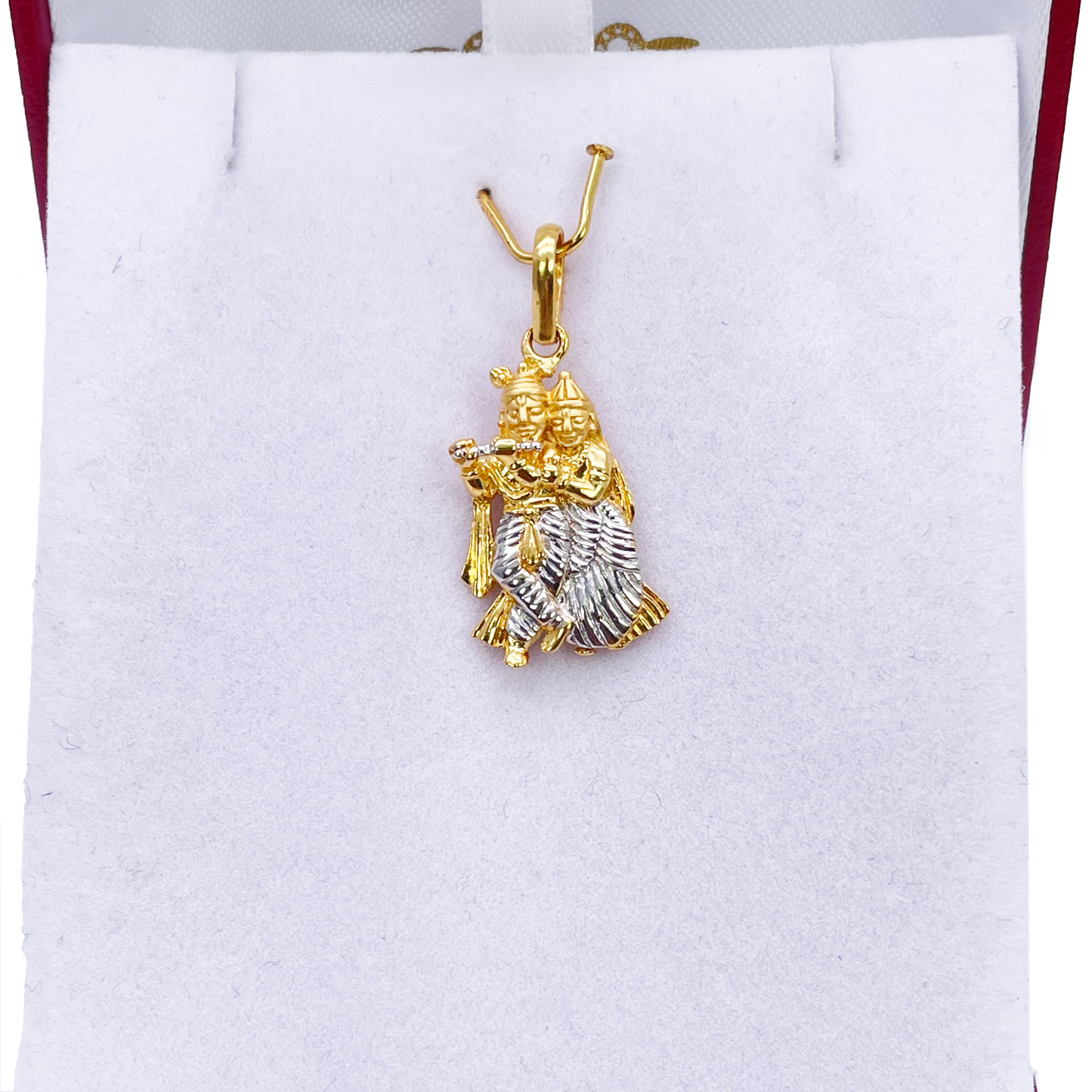 22ct Yellow Gold High Polished & Matt Krishna And Radha Pendant