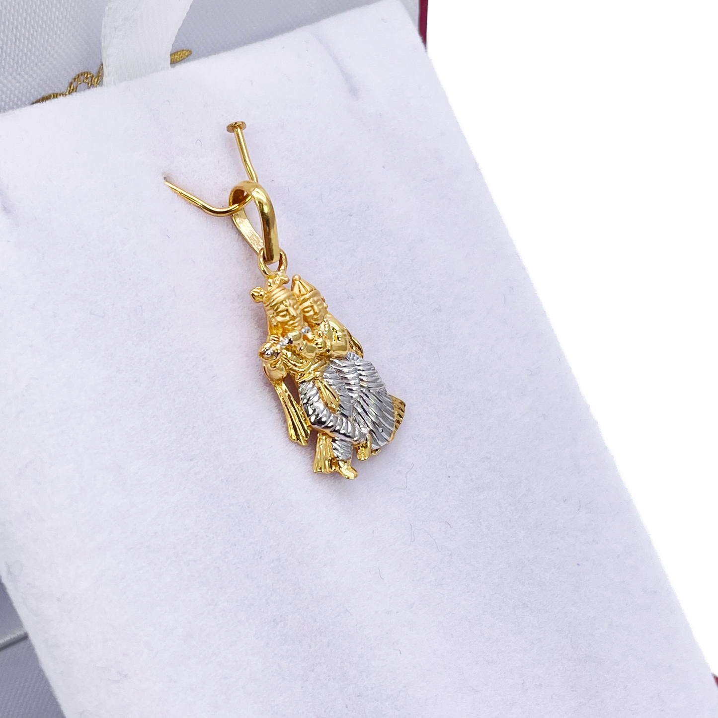 22ct Yellow Gold High Polished & Matt Krishna And Radha Pendant