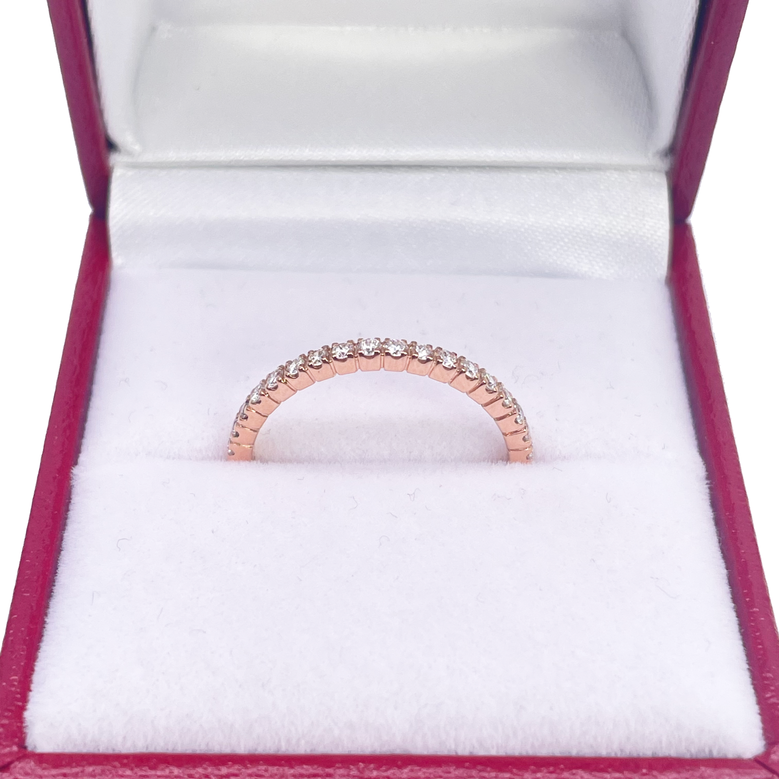 18ct Rose Gold Round Diamond Half Eternity Band Claw Set 0.26ct  Diamond Ring