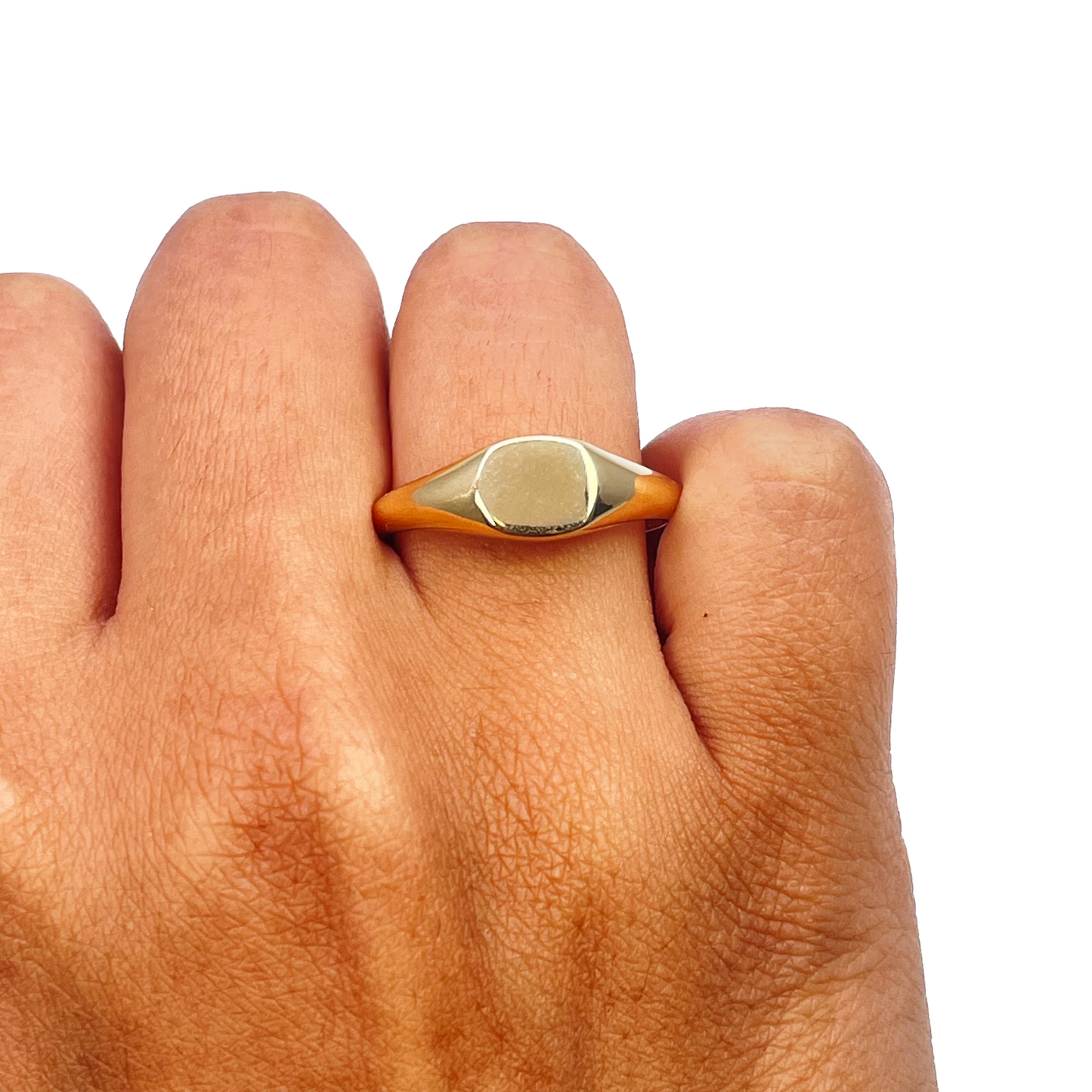 18ct Yellow Gold High Polished Square Men's Signet Ring