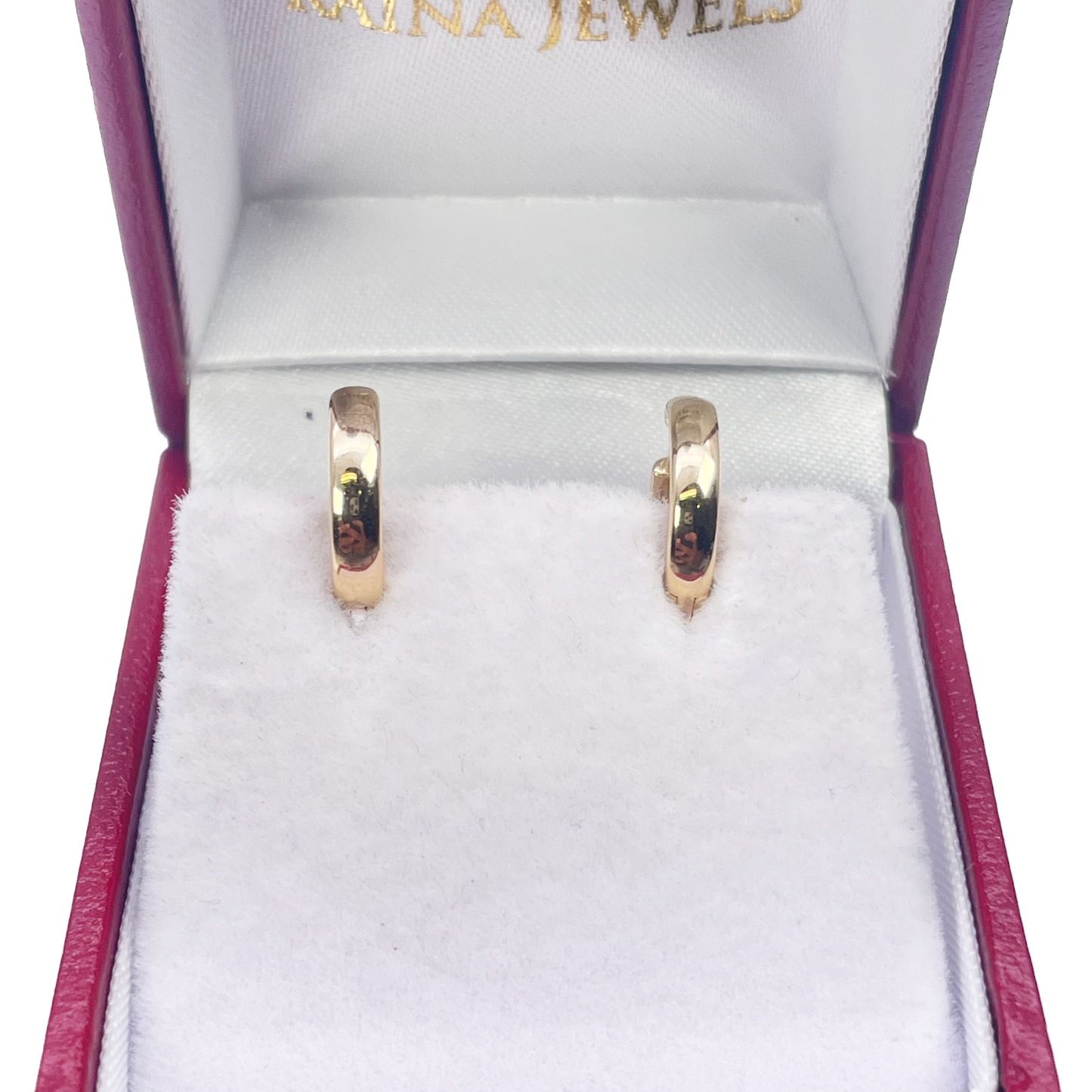 18ct Yellow Gold Pair Of Hoop Huggie Earrings 9.5mm Diameter