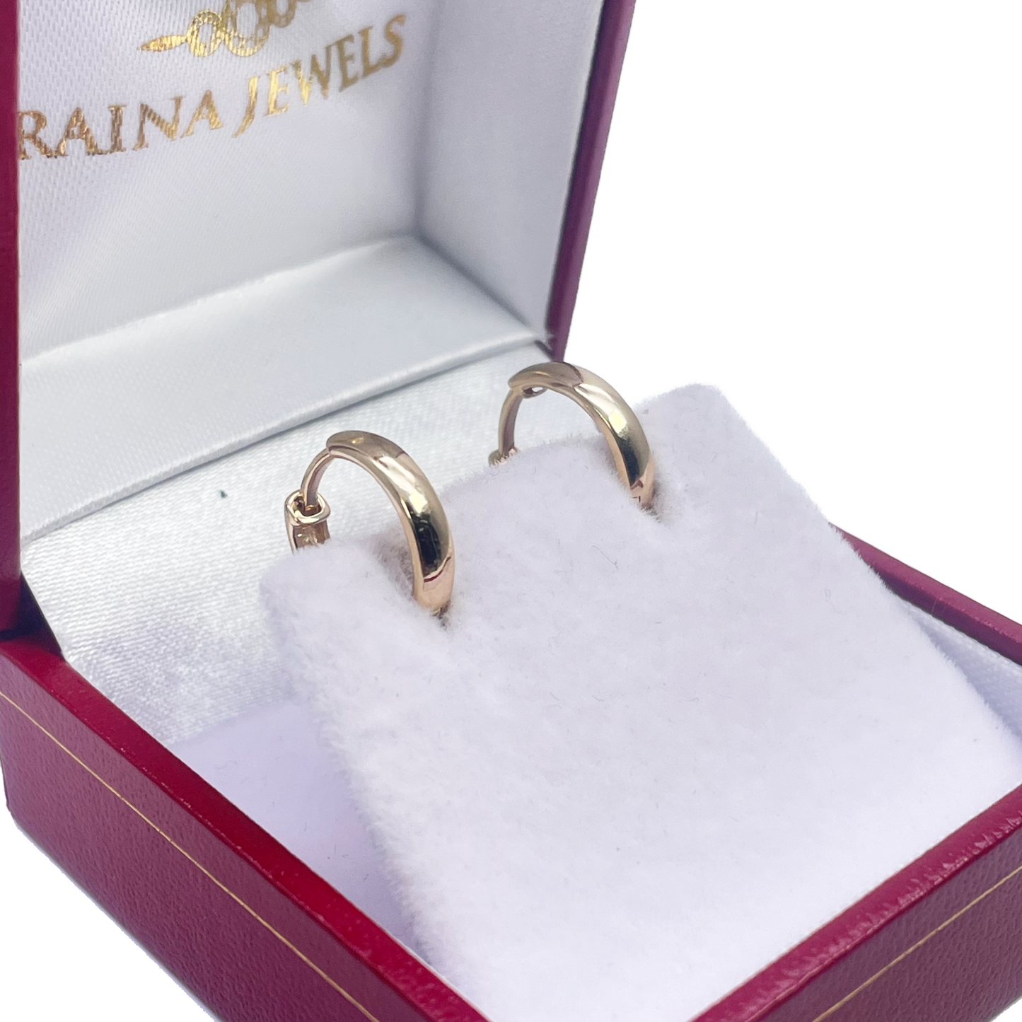 18ct Yellow Gold Pair Of Hoop Huggie Earrings 9.5mm Diameter