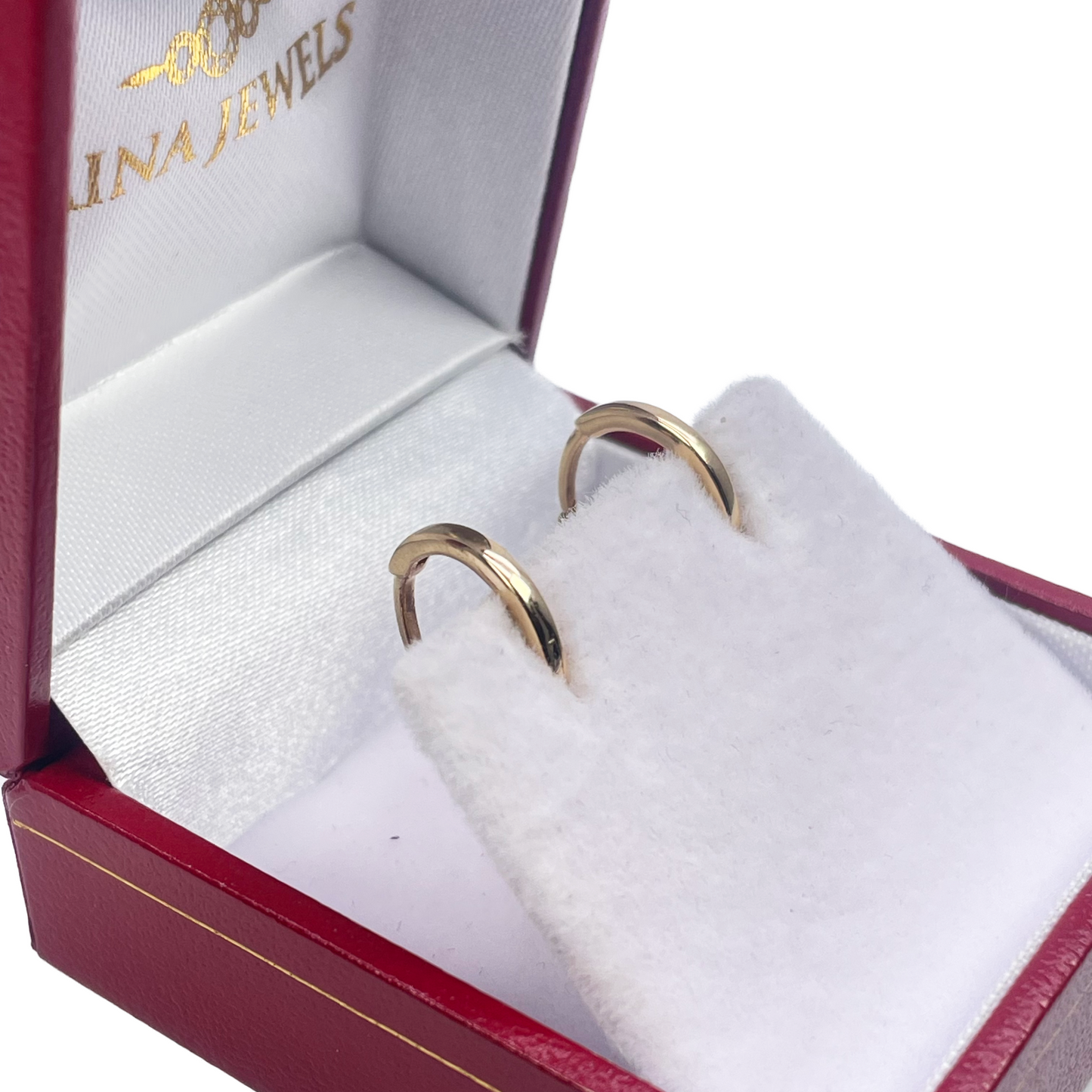 18ct Yellow Gold Pair Of Hoop Huggie Earrings 10mm Diameter