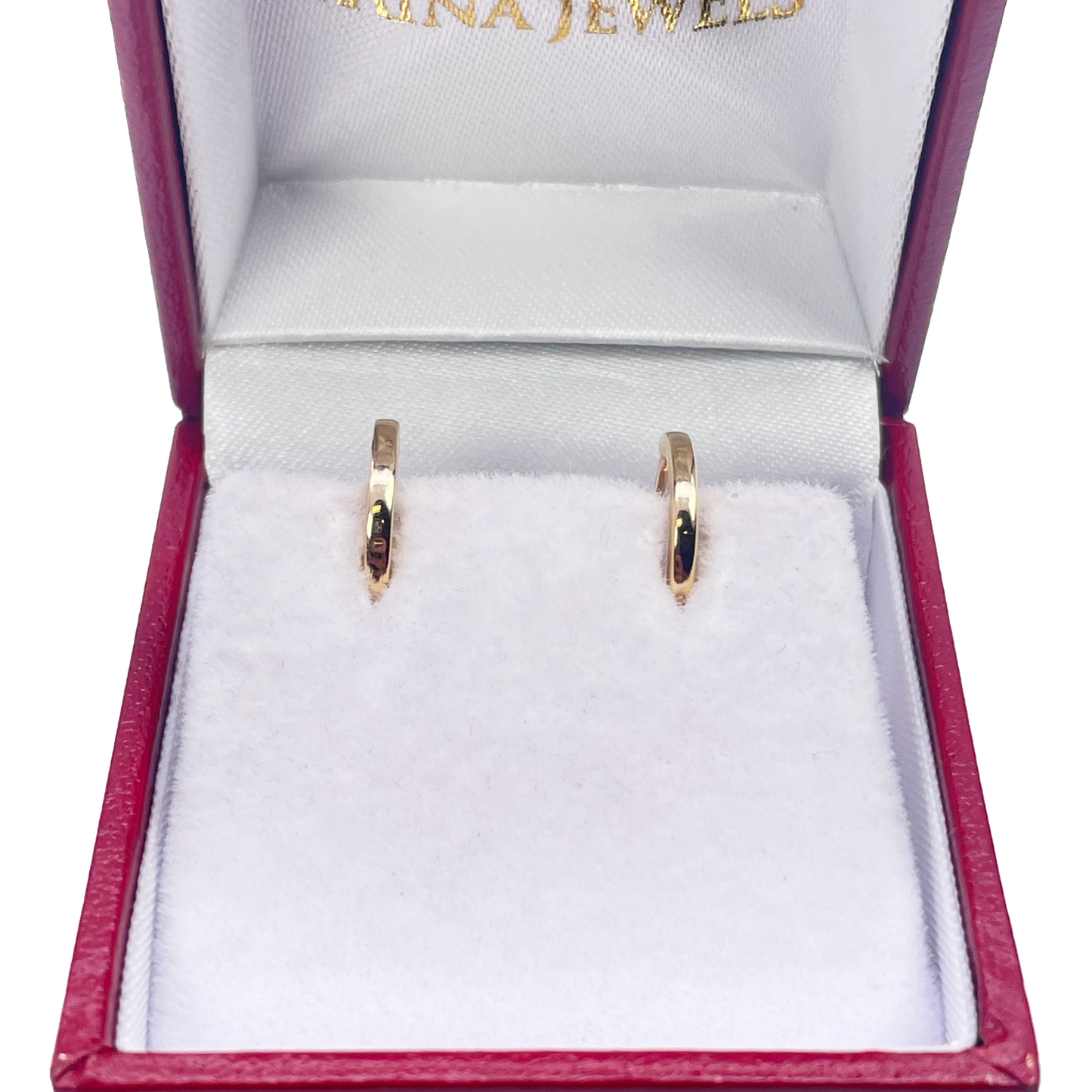 18ct Yellow Gold Pair Of Hoop Huggie Earrings 10mm Diameter