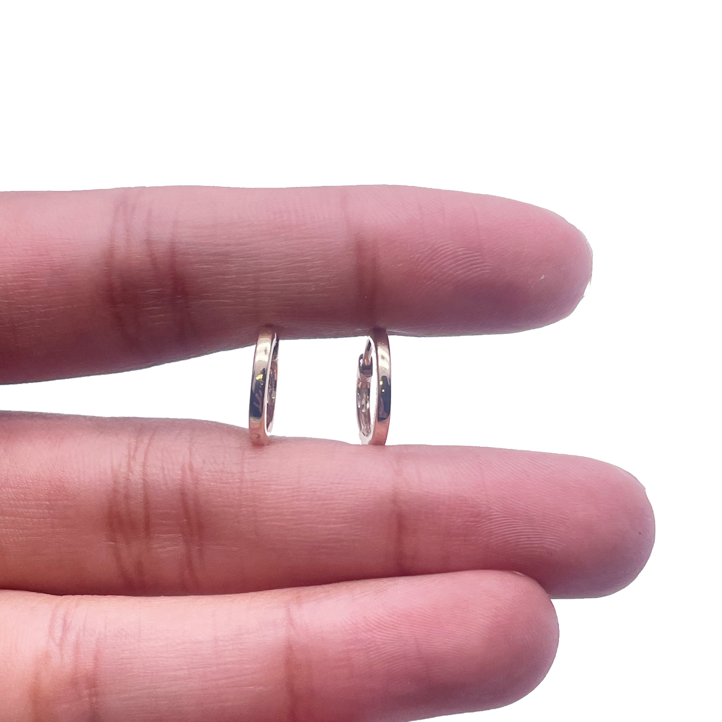 18ct Yellow Gold Pair Of Hoop Huggie Earrings 10mm Diameter